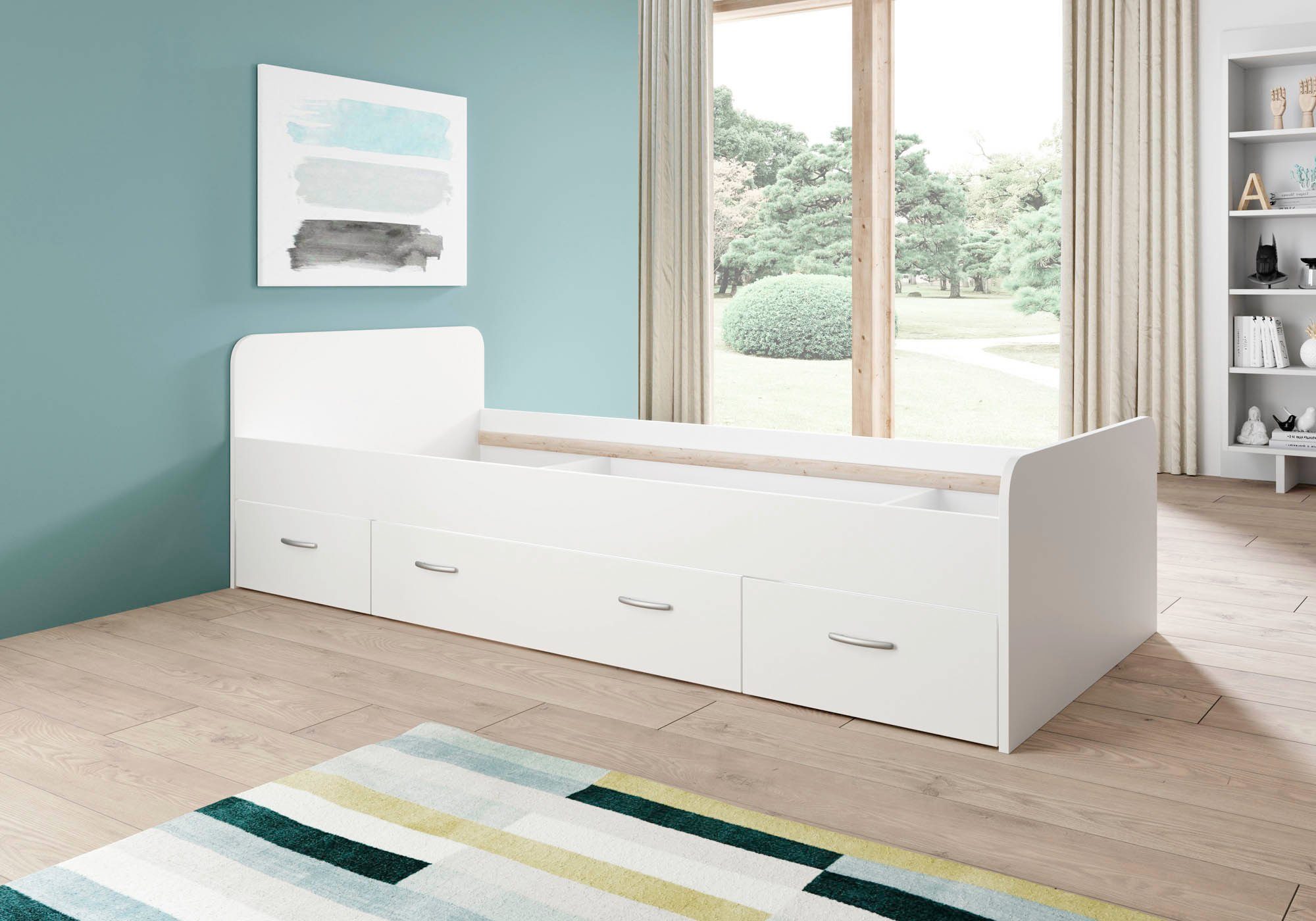 PREISBRECHER Bettgestell Bradford, mit 3 Schubkästen