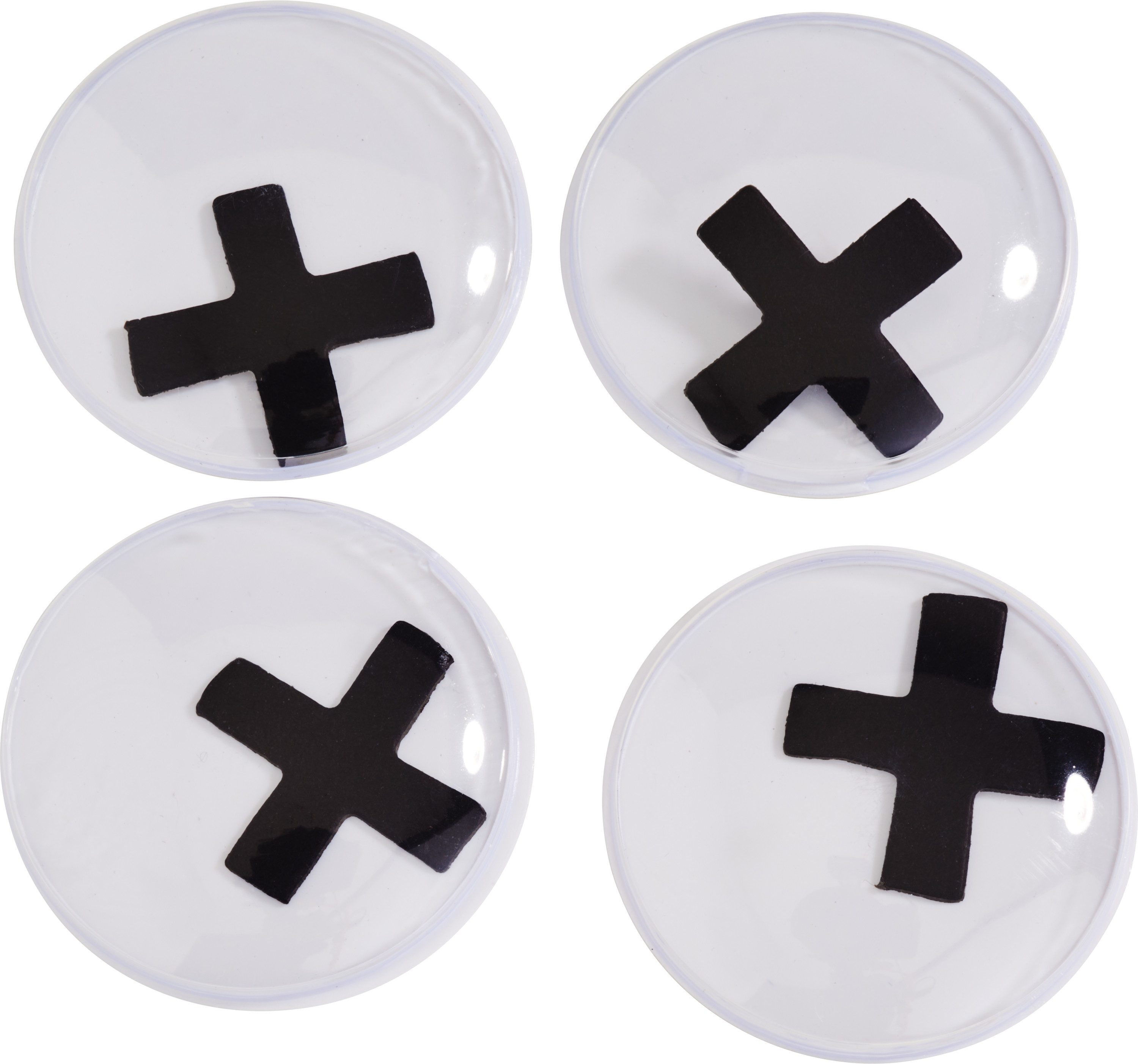 Glorex Aufkleber Wackelaugen selbstklebend "Kreuz-Pupille", Ø 35 mm, 4 Stück