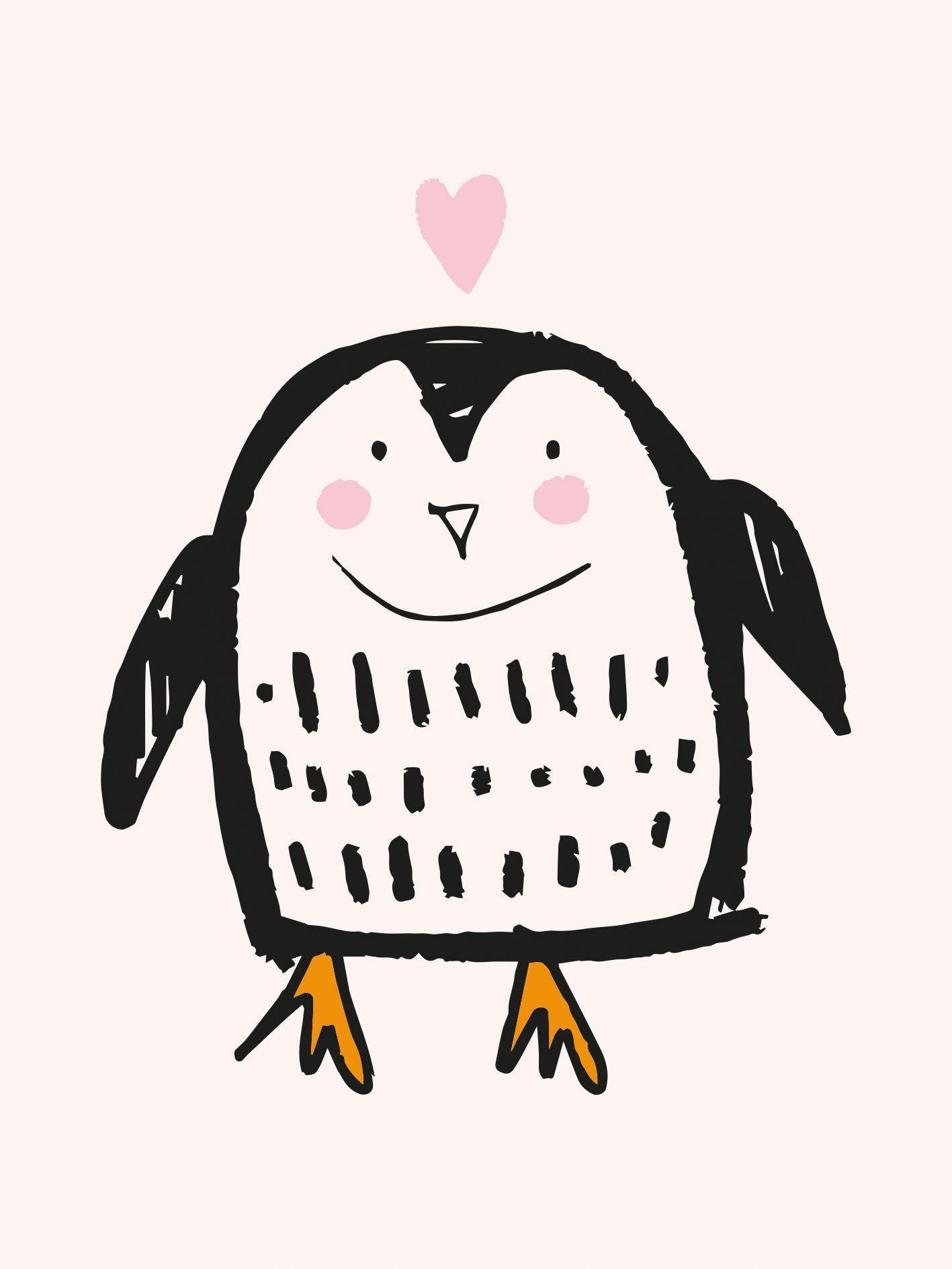 Lüttenhütt Leinwandbild Pinguin, Herzen, Kind, Kinder, Pinguine, Tiere, Wassertiere, Premium-Leinwandstoff, Handarbeit aus Deutschland, Kindermotiv. € 23,77