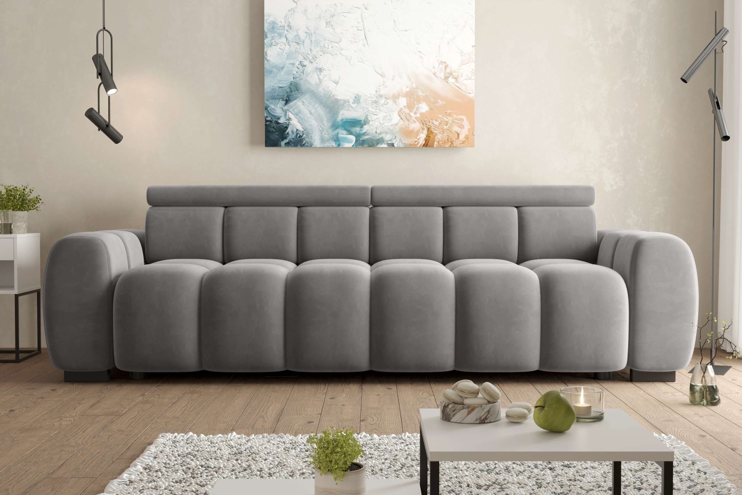 99rooms Big-Sofa Alessio, Sofa, Big-Sofa, mit elektrischer Sitztiefenverstellung, Bezug: Velours TIFFANY