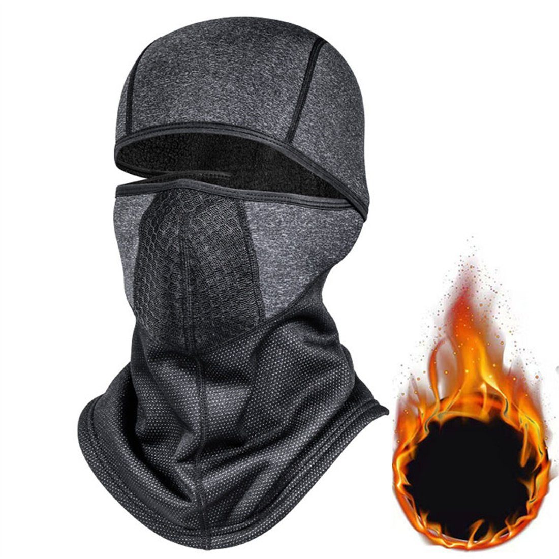 DÖRÖY Sturmhaube Winter-Ski-Maske, Outdoor-Radfahren Halsschutz Kopfbedeckung, unisex dunkelgrau