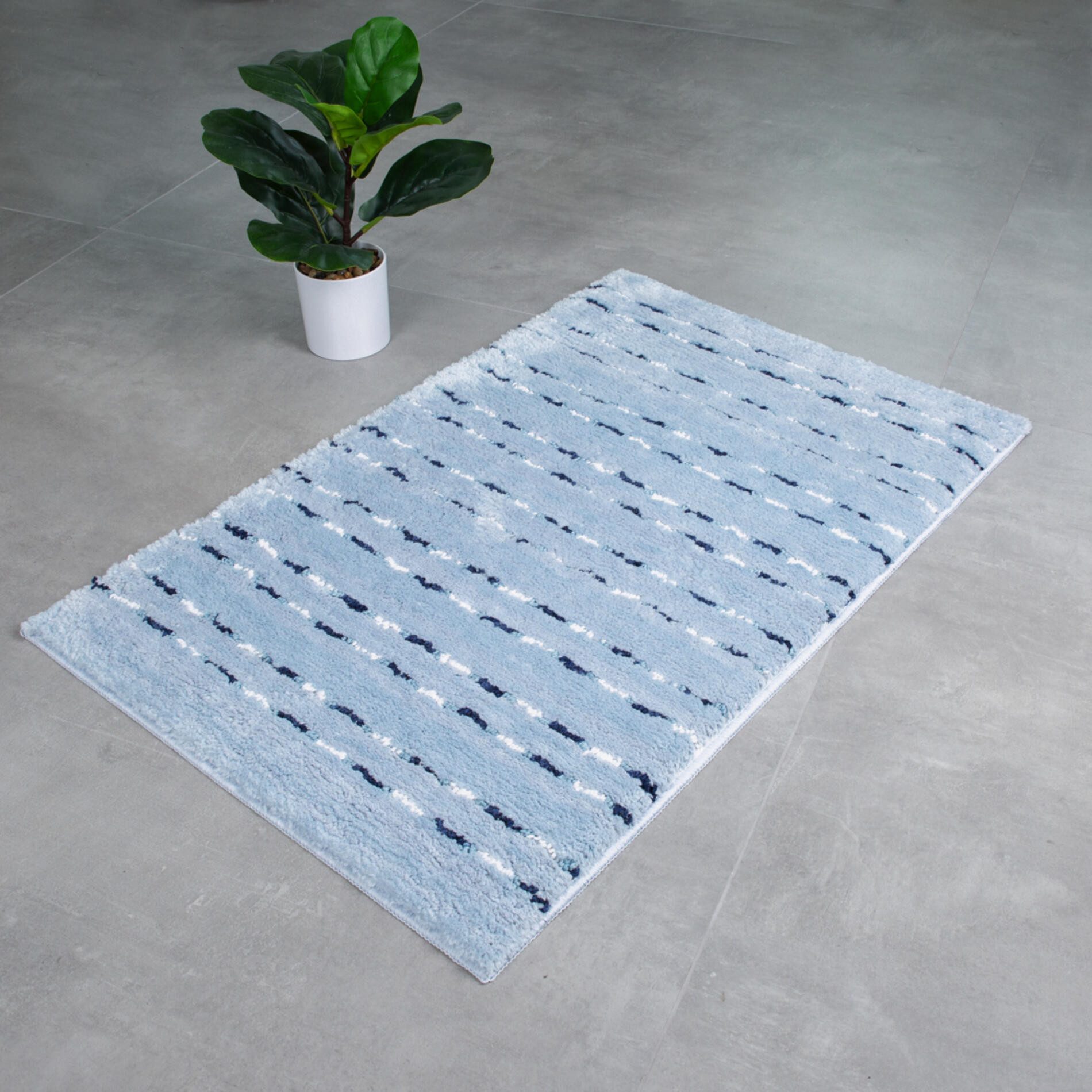 Ridder Badematte Laguna blau, Höhe 90 mm, 100% Polyester-Microfaser