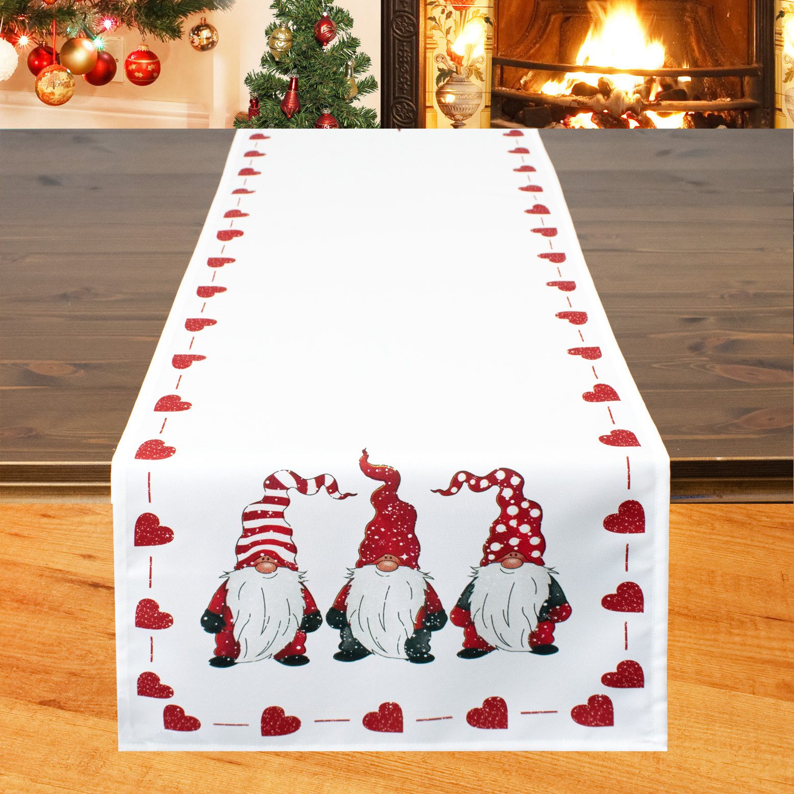 Delindo Lifestyle Tischdecke Wichtel, Tischläufer, Kissenbezug zu Weichnach günstig online kaufen