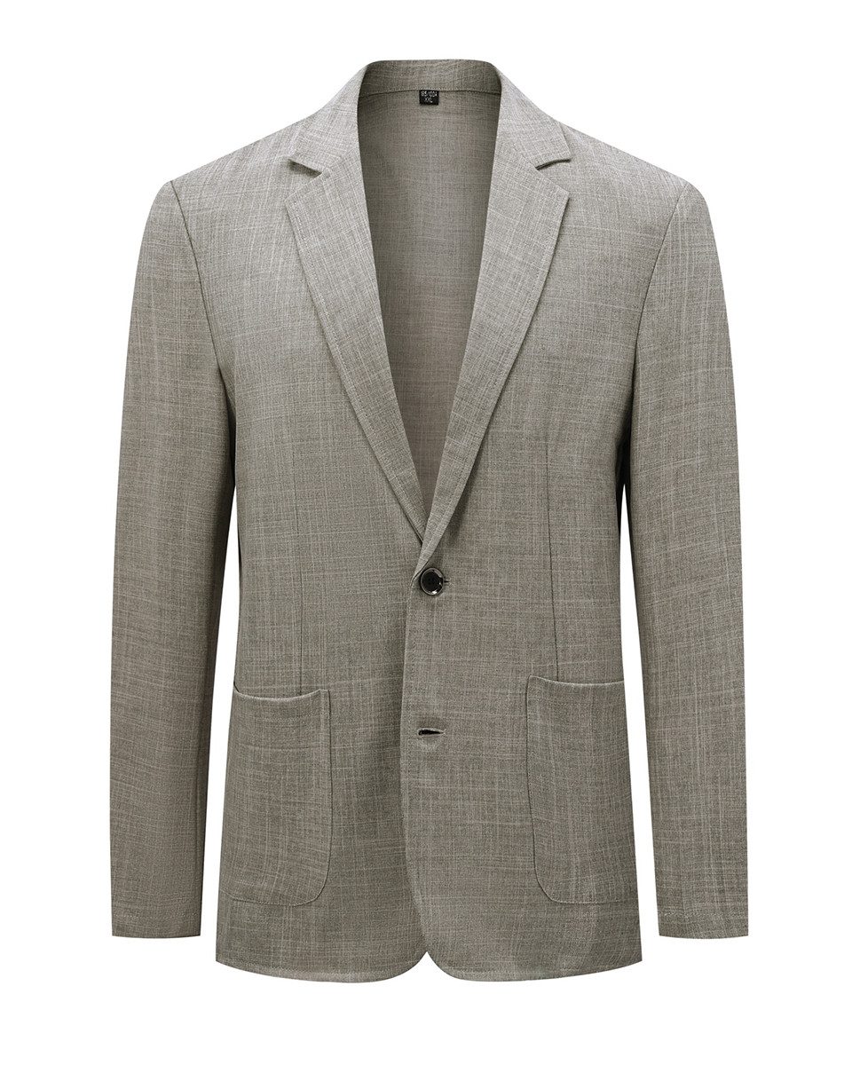 Allthemen Leinensakko mit Reverskragen Herren Anzugsakko aus gemustertem Lein-Mix