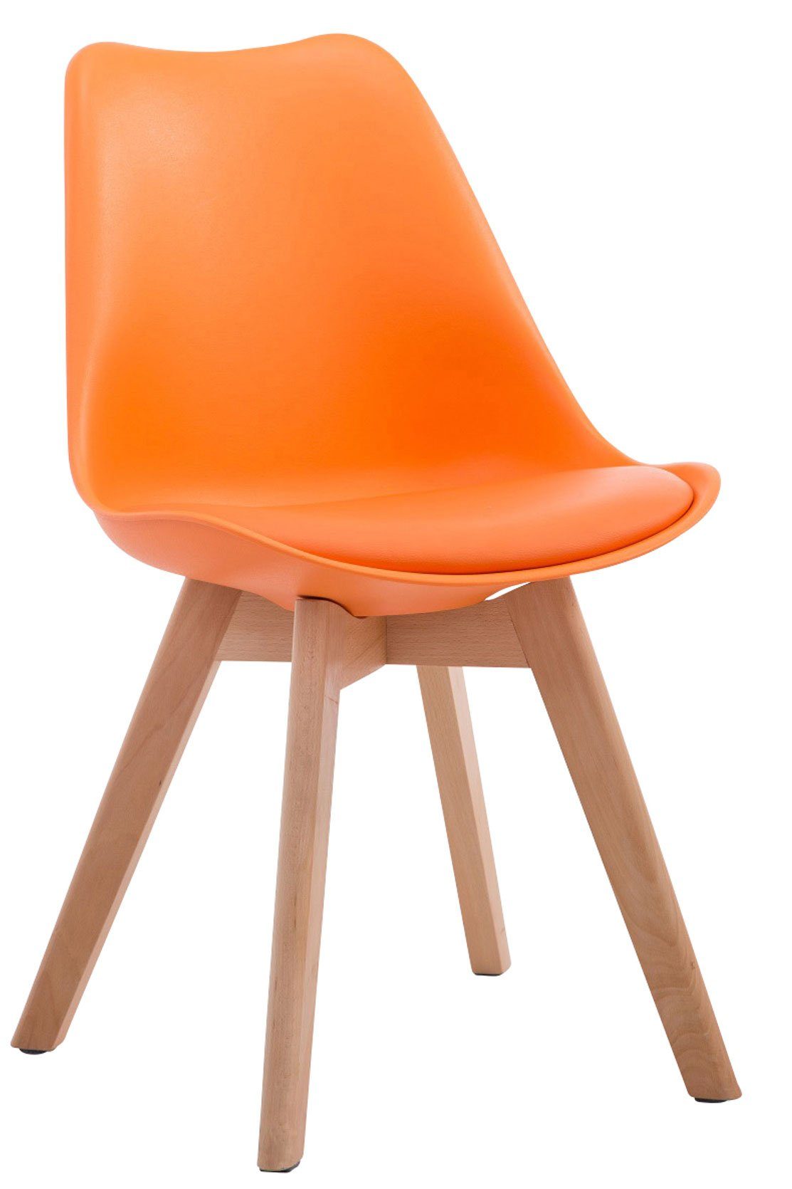 - Sitzfläche: orange (Küchenstuhl - Konferenzstuhl Kunstleder mit hochwertig Natura TPFLiving Besucherstuhl Gestell: Sitzfläche Buchenholz Bornova - - gepolsterter Esszimmerstuhl Two Wohnzimmerstuhl),