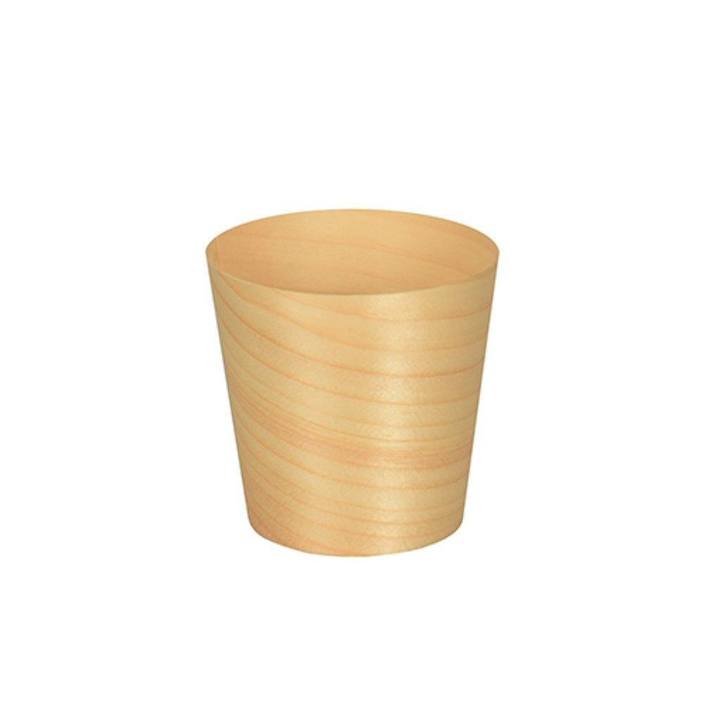 Einweggeschirr-Set 50 Fingerfood - Schalen, Holz "pure" rund Ø 6 cm · 6 cm