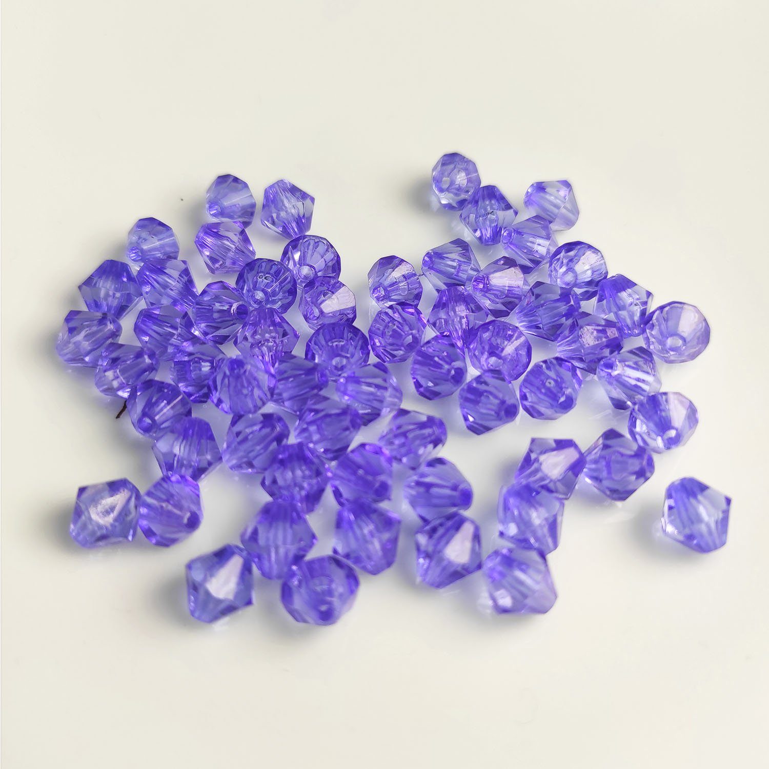 Kopper-24 Bastelperlen Doppelkegel Bicone 100 Stück Acryl Perlen Kristall Lose Perlen mit Loc