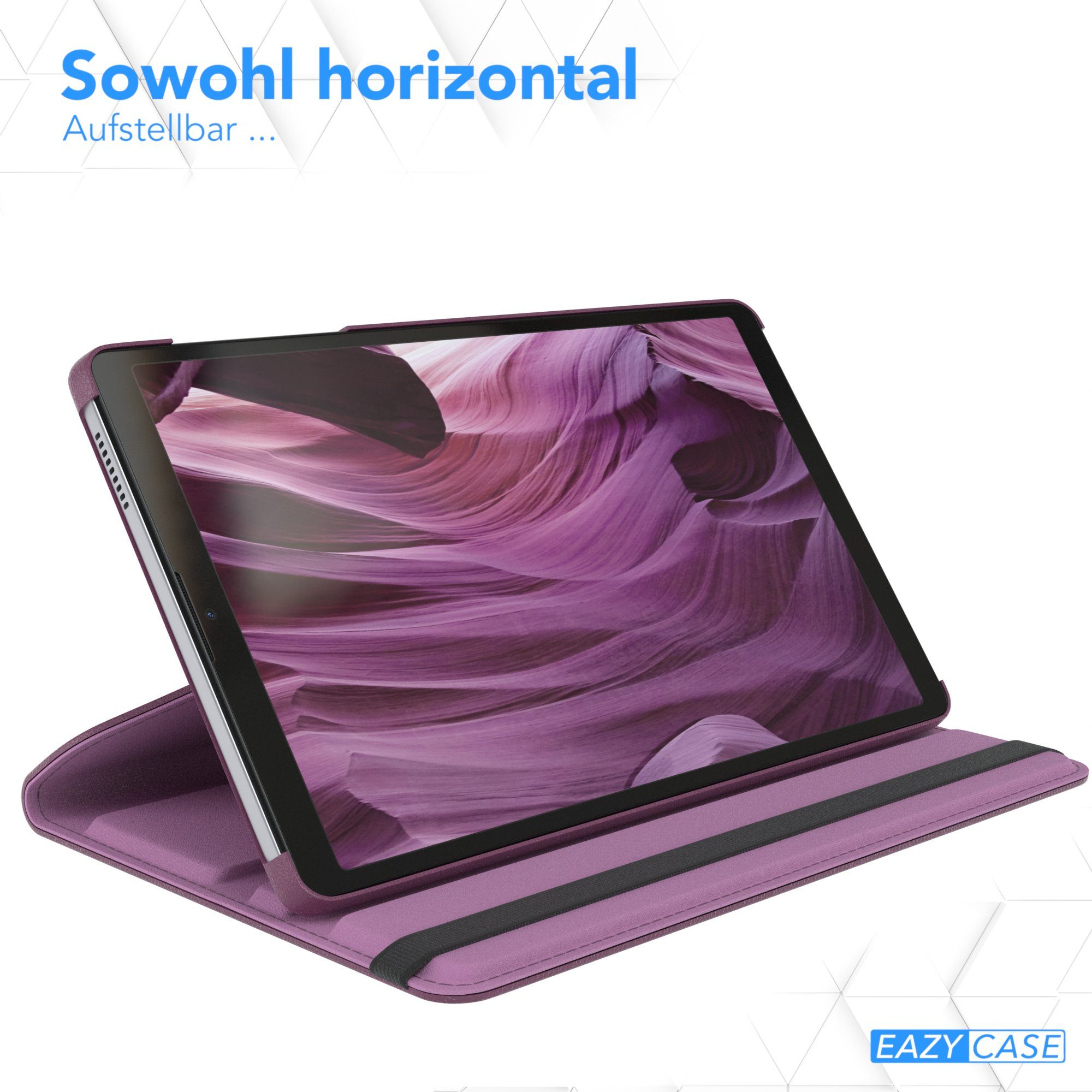 EAZY CASE Tablet-Hülle Rotation Case für Samsung Galaxy Tab A7 Lite 8,7 Zoll, Tablet-Hülle Bookstyle Case Fullcover Schutz Tasche Stehfunktion Lila – Bild 4 von 5