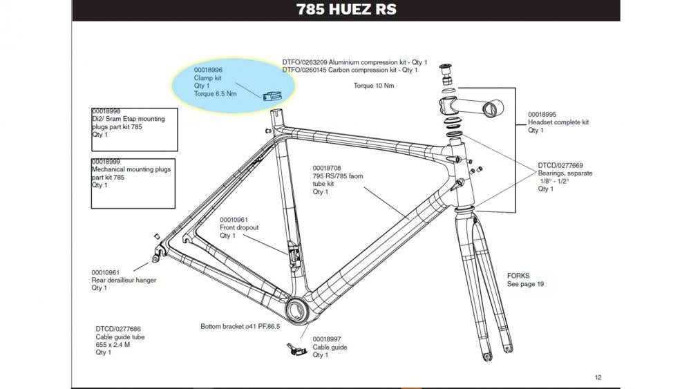 Look Sattelstütze Look Seat Clamp Kit Carbon 785 - Sattelstützenklemme für Look 785 Huez