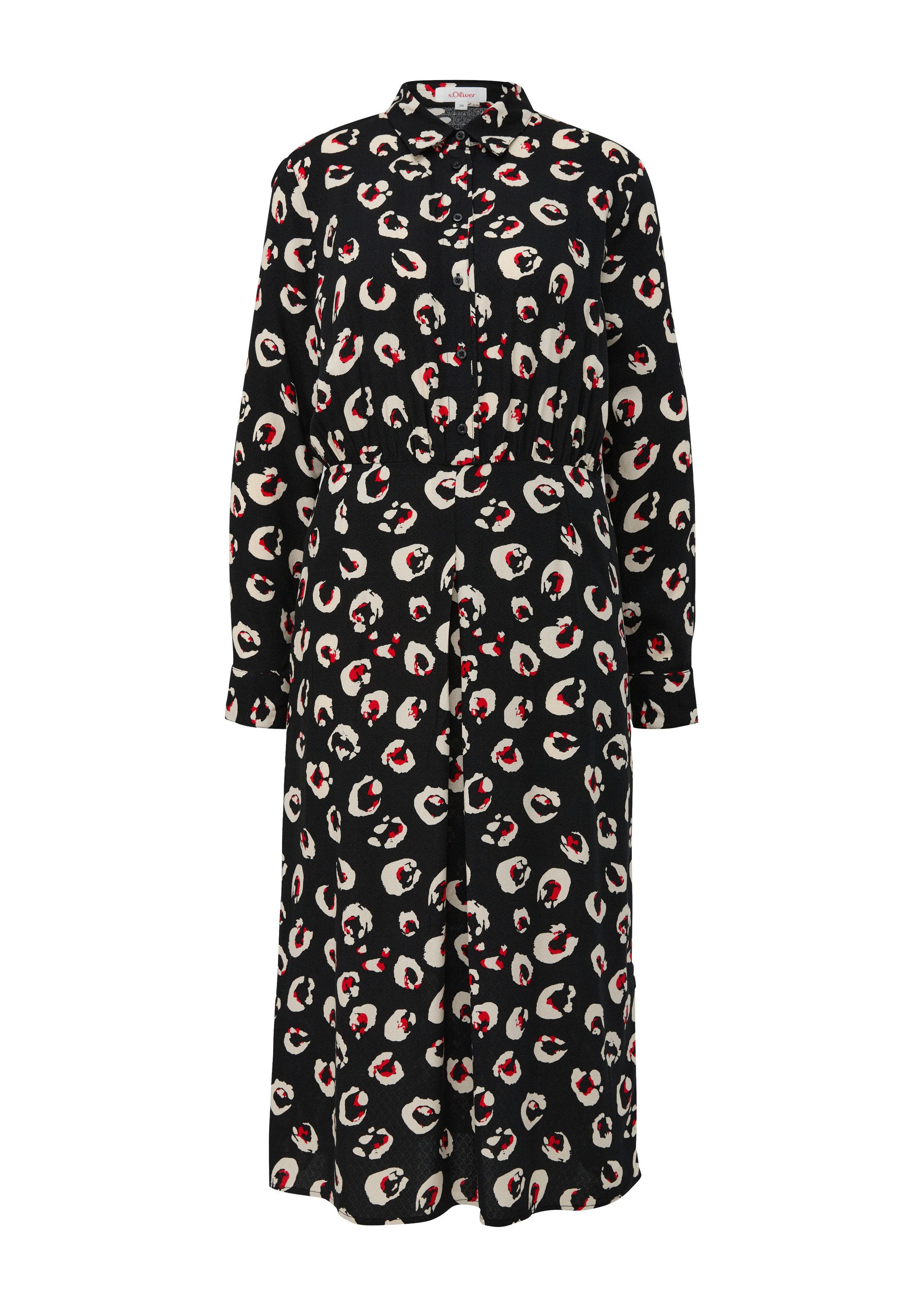 s.Oliver Maxikleid Kleid Hemdblusenkleid aus Viskose
