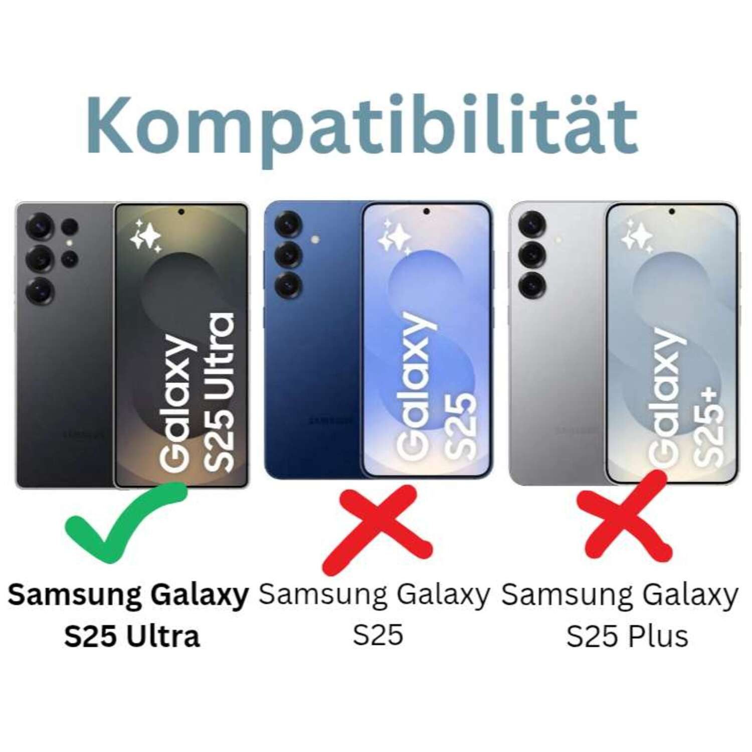 CLM-Tech Displayschutzglas 2X für Samsung Galaxy S25 Ultra 6,8 Zoll, - 4er Set 2X Kameraglas 2X Panzerglas - 9H Glas Schutzfolie, 4 Stück, Unterstützt Fingerabd – Bild 2 von 5