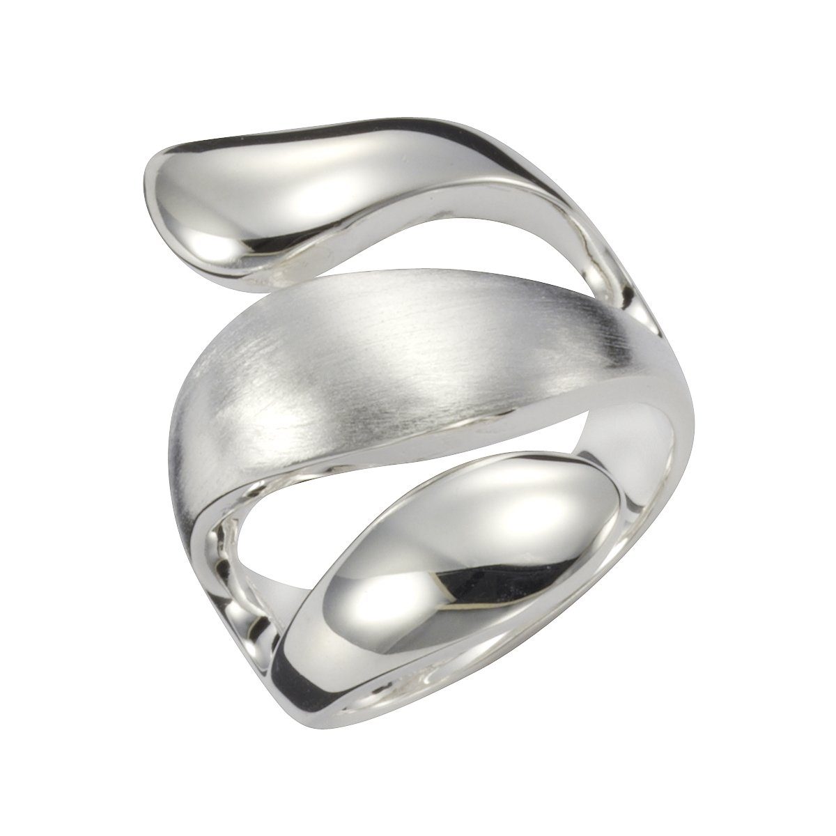 Vivance Fingerring 925 Silber rhodiniert glanz matt