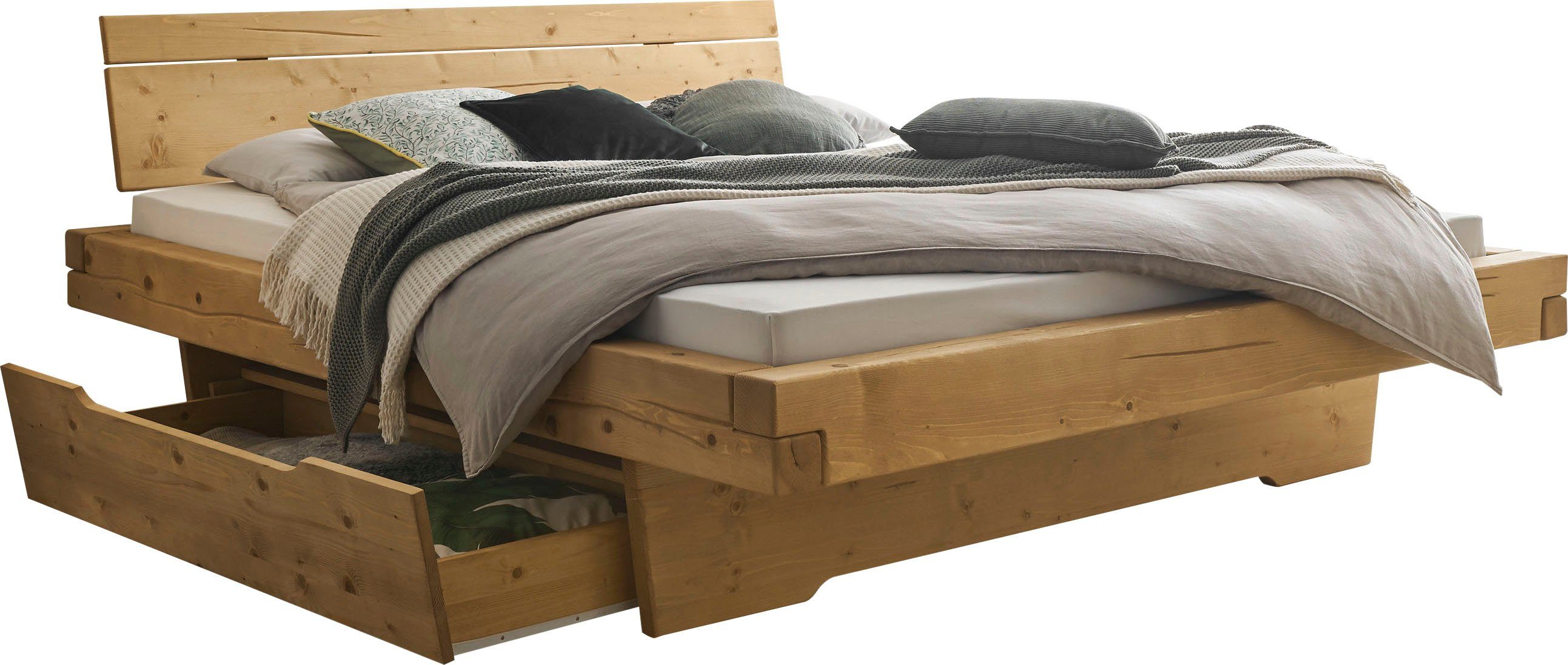 Massivholzbett Fichte Schlafkontor Rusa, in 180x200 erhältlich mit Bettschubkästen cm, optional