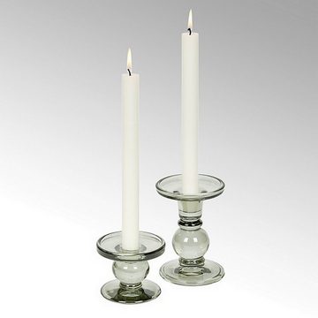 Lambert Kerzenständer Andratx Kerzenhalter Glas grau hoch