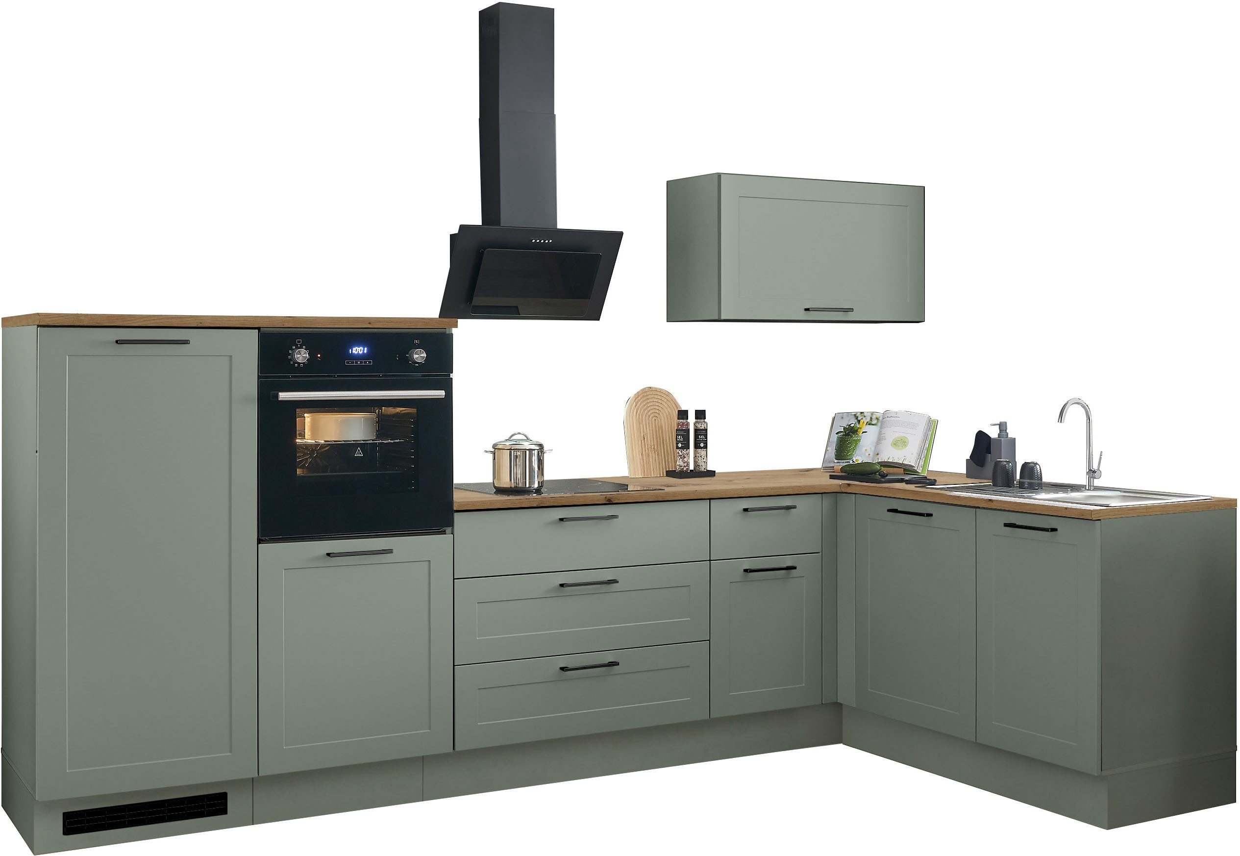 BASIC by Balculina Winkelküche Marsi, Stellmaße 320x175 cm, wahlweise mit E-Geräten, mit Soft-Close-Funktion