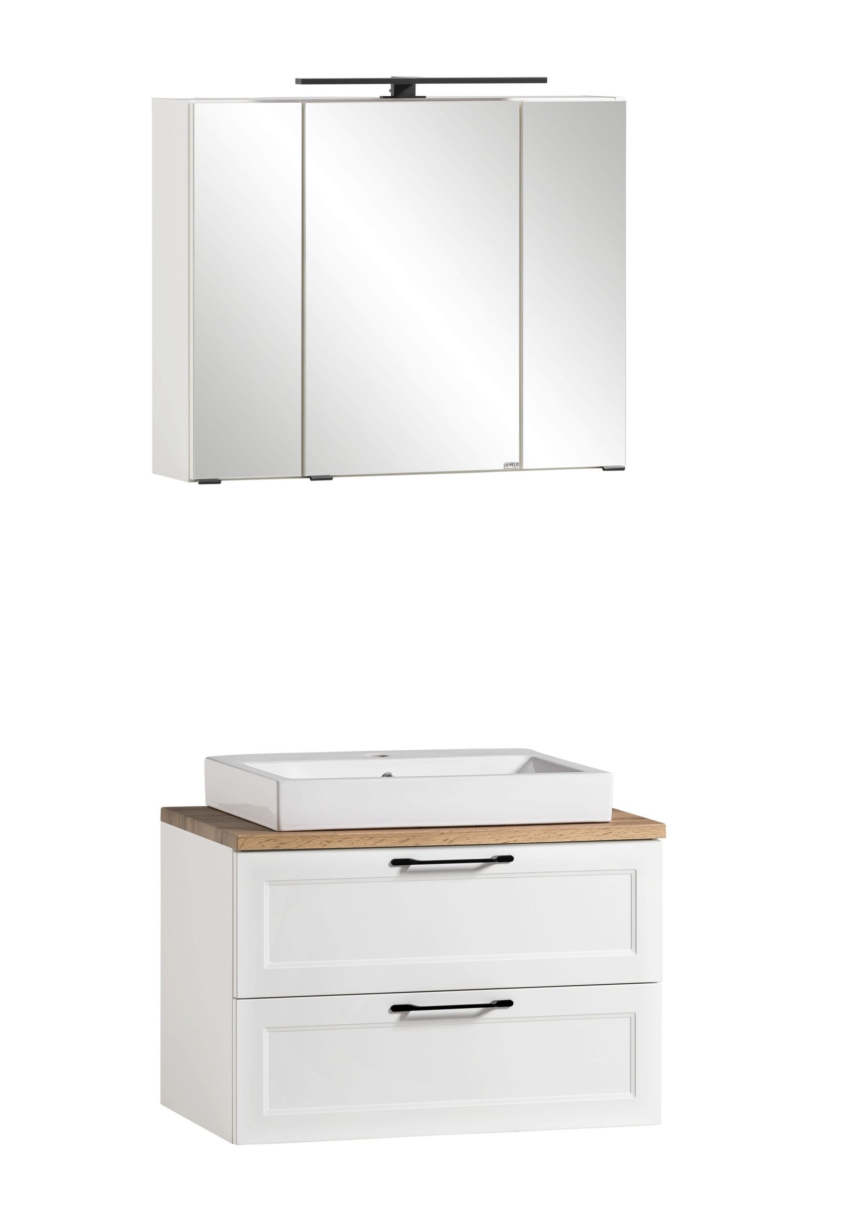 HELD MÖBEL Badezimmer-Set (2-tlg) in weiß - 80x195x47cm (BxHxT), (2-tlg)