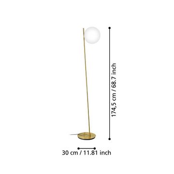 EGLO Stehlampe RONDO 4, ohne Leuchtmittel, Standleuchte, Stehleuchte aus Metall und Glas, E27 Fassung, 174,5 cm
