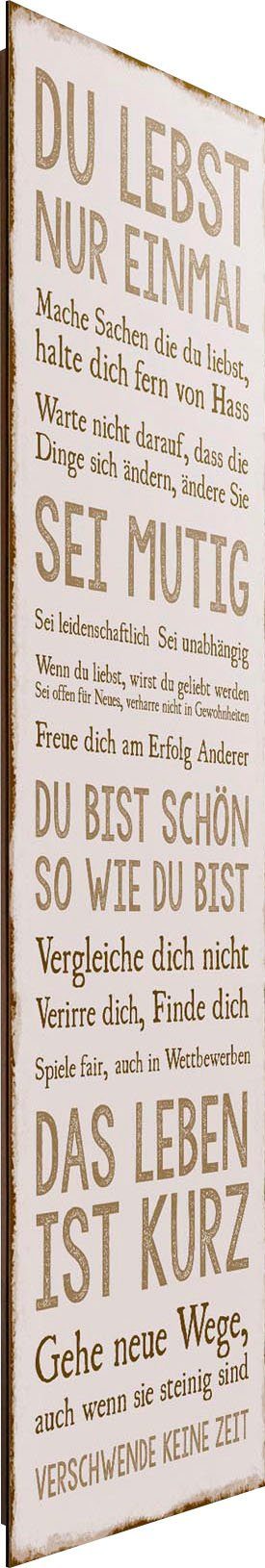 Reinders! Holzbild »Deco Panel 30x90 Das Leben«-kaufen