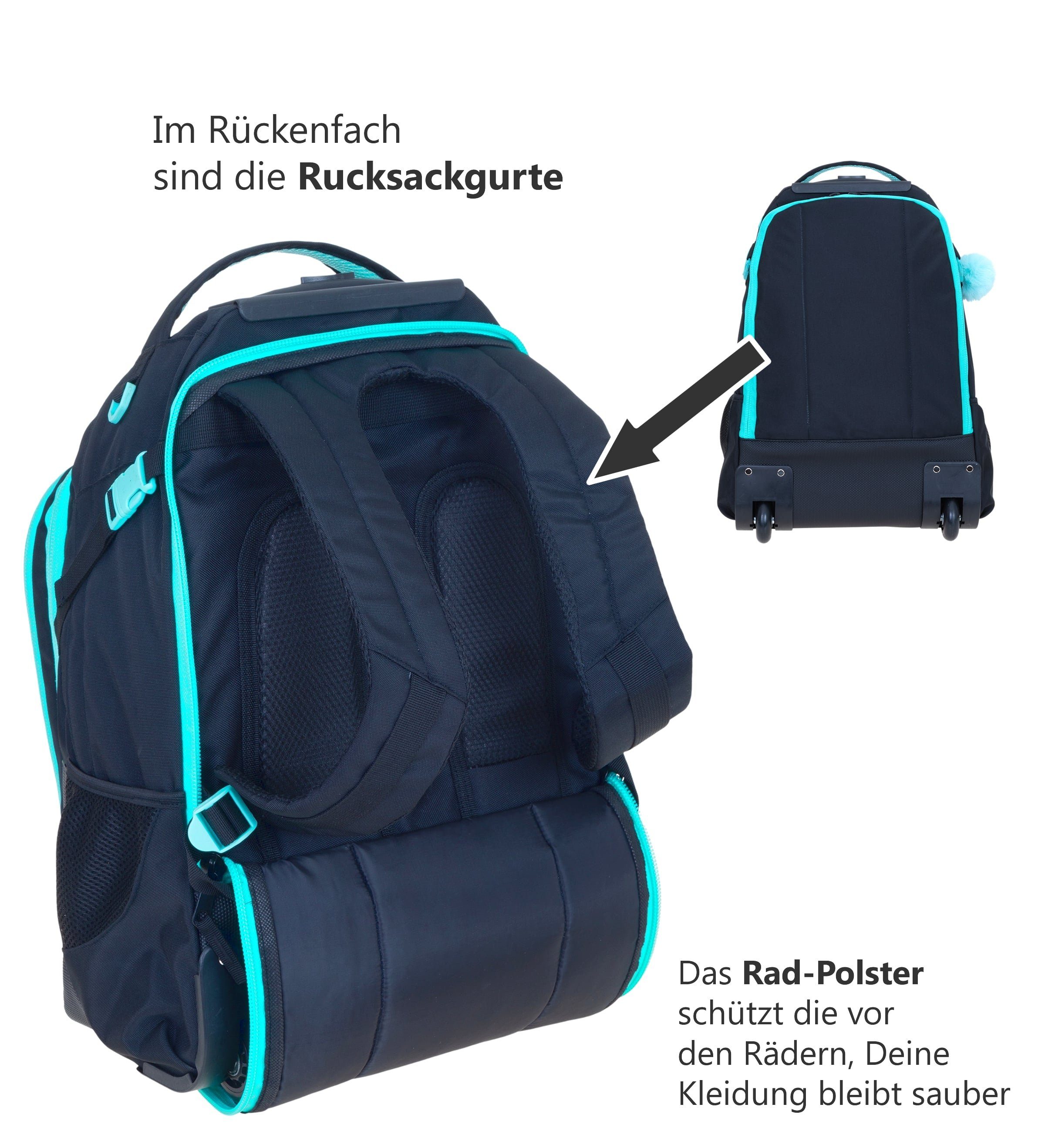 ELEPHANT Schulrucksack Trolley Hero Signature Schultrolley, Rucksacktrolley Schule Rucksack Rollen 3 Fächer Daypack Trolly – Bild 2 von 5