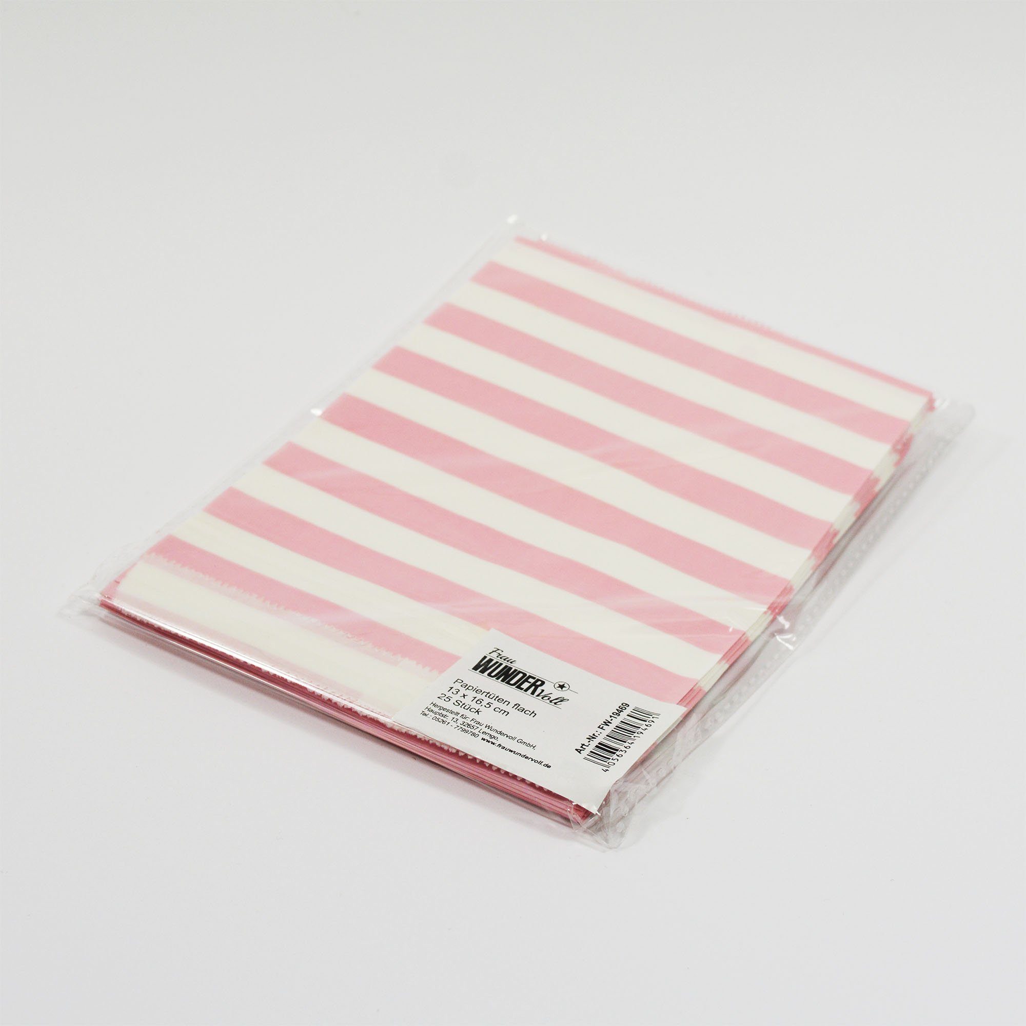 Frau WUNDERVoll Papierdekoration Papiertüten - rosa Streifen