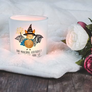 Mr. & Mrs. Panda Windlicht Fledermaus Zauberer - Transparent - Geschenk, Kerzenglas, Teelichthal (1 St), Gemütlich