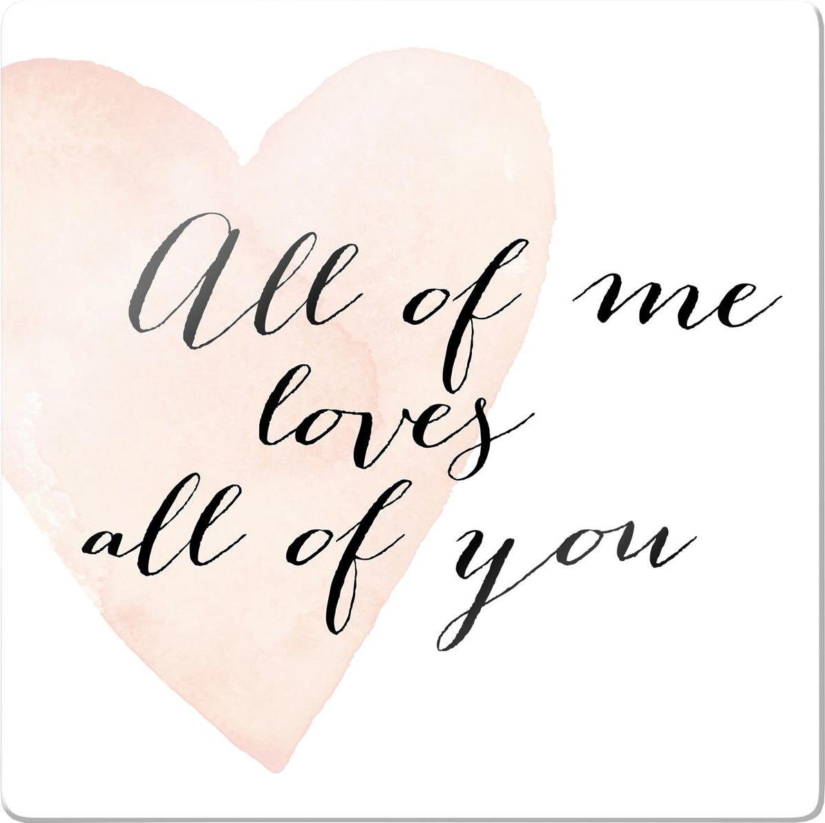 Wall-Art Glasbild Confetti & Cream All of me loves all of you, Abstrakt, Glasposter modern