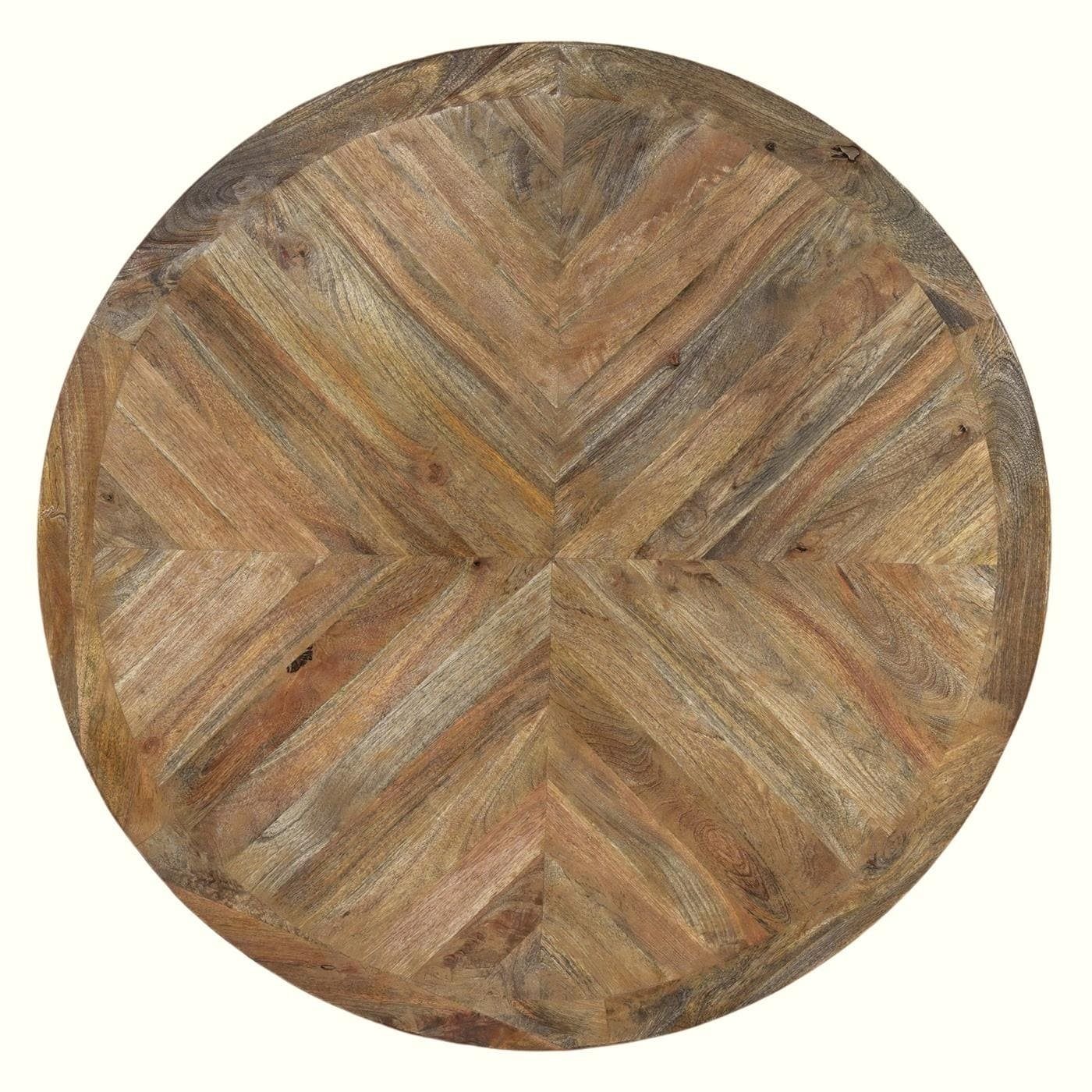 baario Esstisch Tischplatte CHATEAU 100cm, rustikal rund Esstisch massiv edles Mangoholz