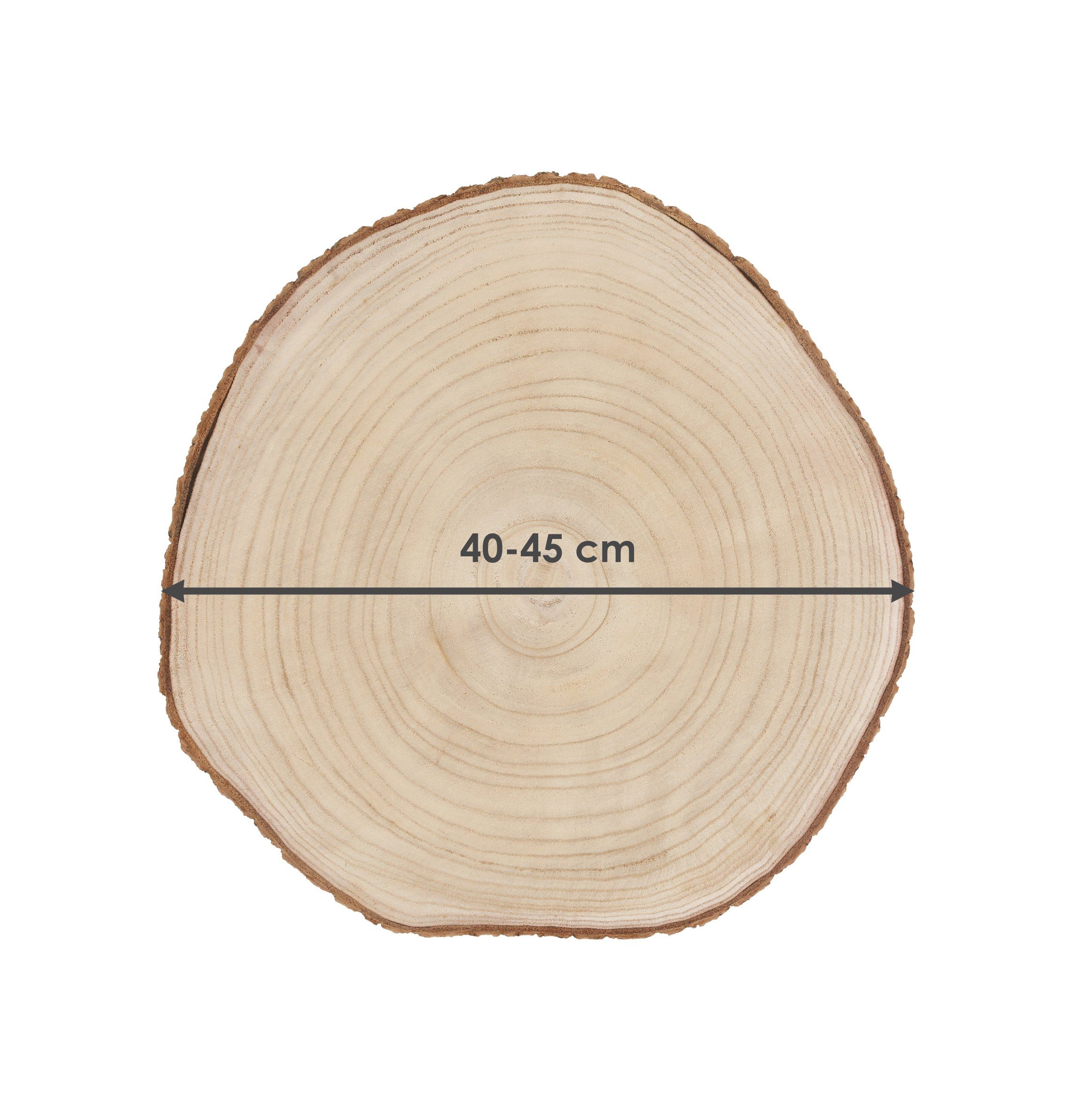Spetebo Dekoobjekt XL Echtholz Baumscheibe natur - Ø 40-45 cm (Stück, 1 St., Holz Baumscheibe), Holzscheibe zum Dekorieren, Bemalen oder Brandmalen – Bild 2 von 2