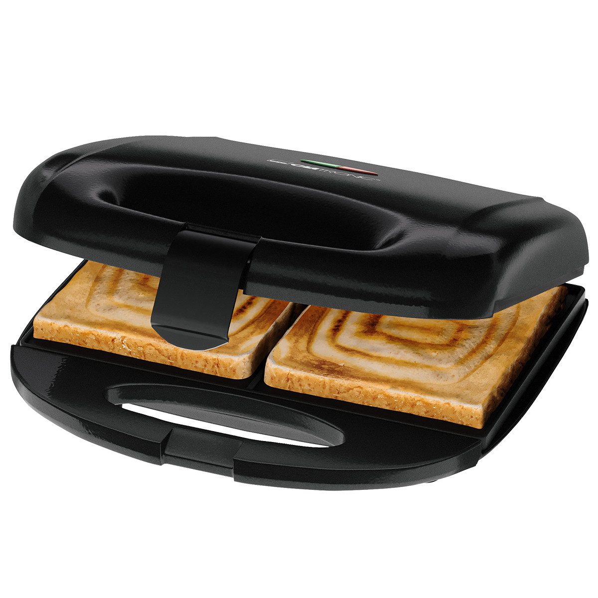 CLATRONIC Sandwichmaker ST 3814, Sandwichtoaster mit Backampel & isolierter Griff