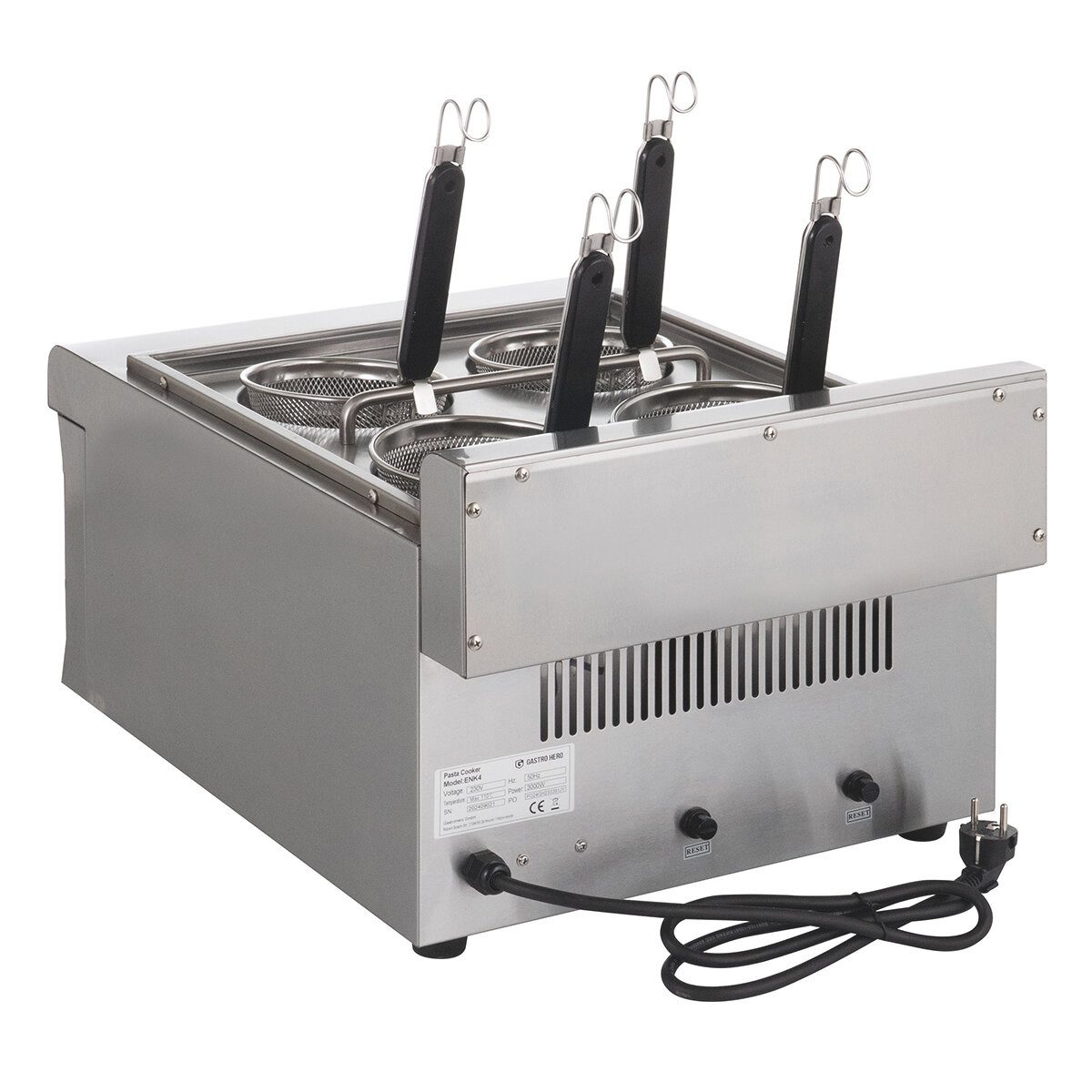 GastroHero Multikocher Elektrischer Nudelkocher 4 Siebe 16,5 L Kapazität Edelstahl, 3000 W – Bild 2 von 5