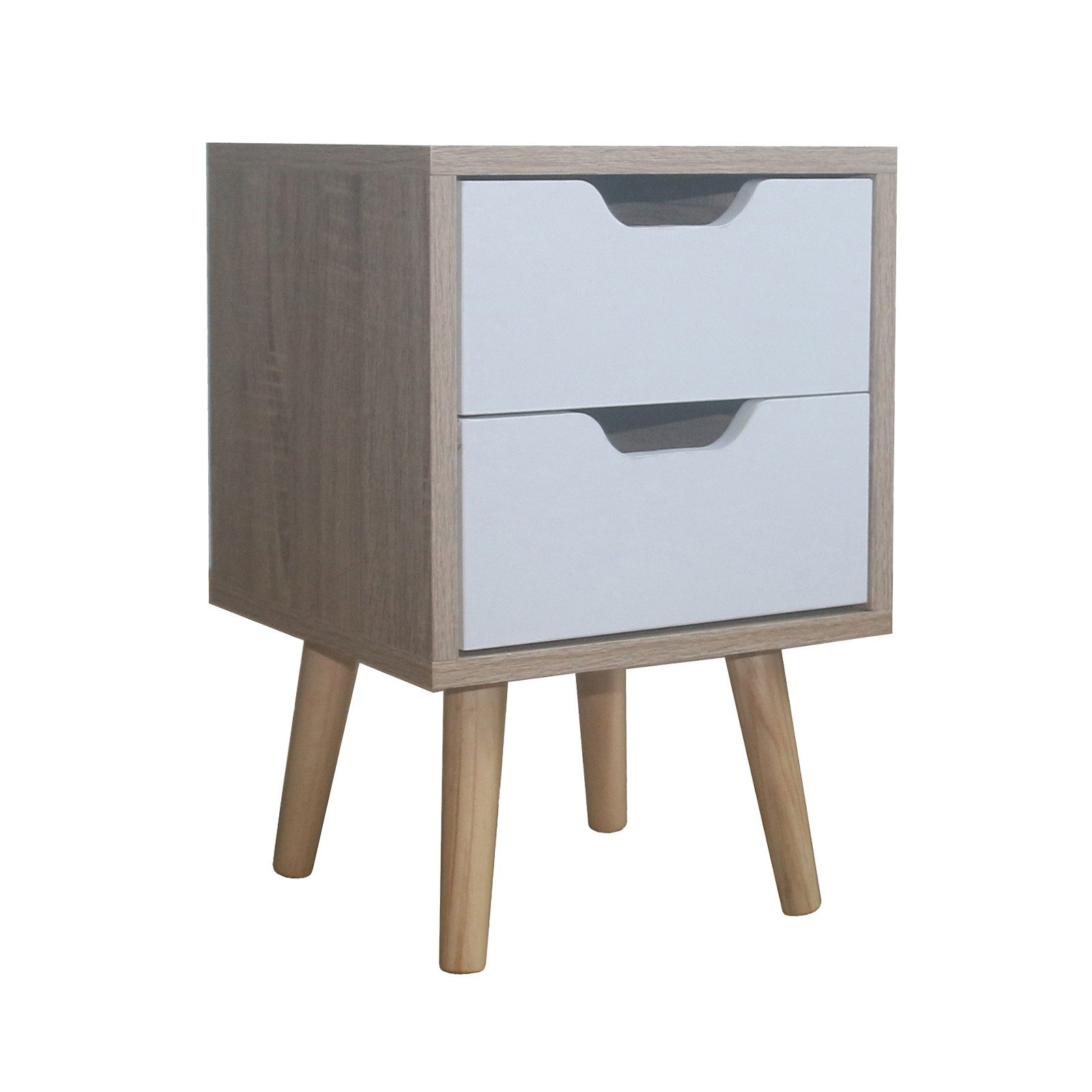 HTI-Living Nachttisch Nachttisch 2 Schubladen Thekla Sonoma Weiß (Stück, 1- günstig online kaufen