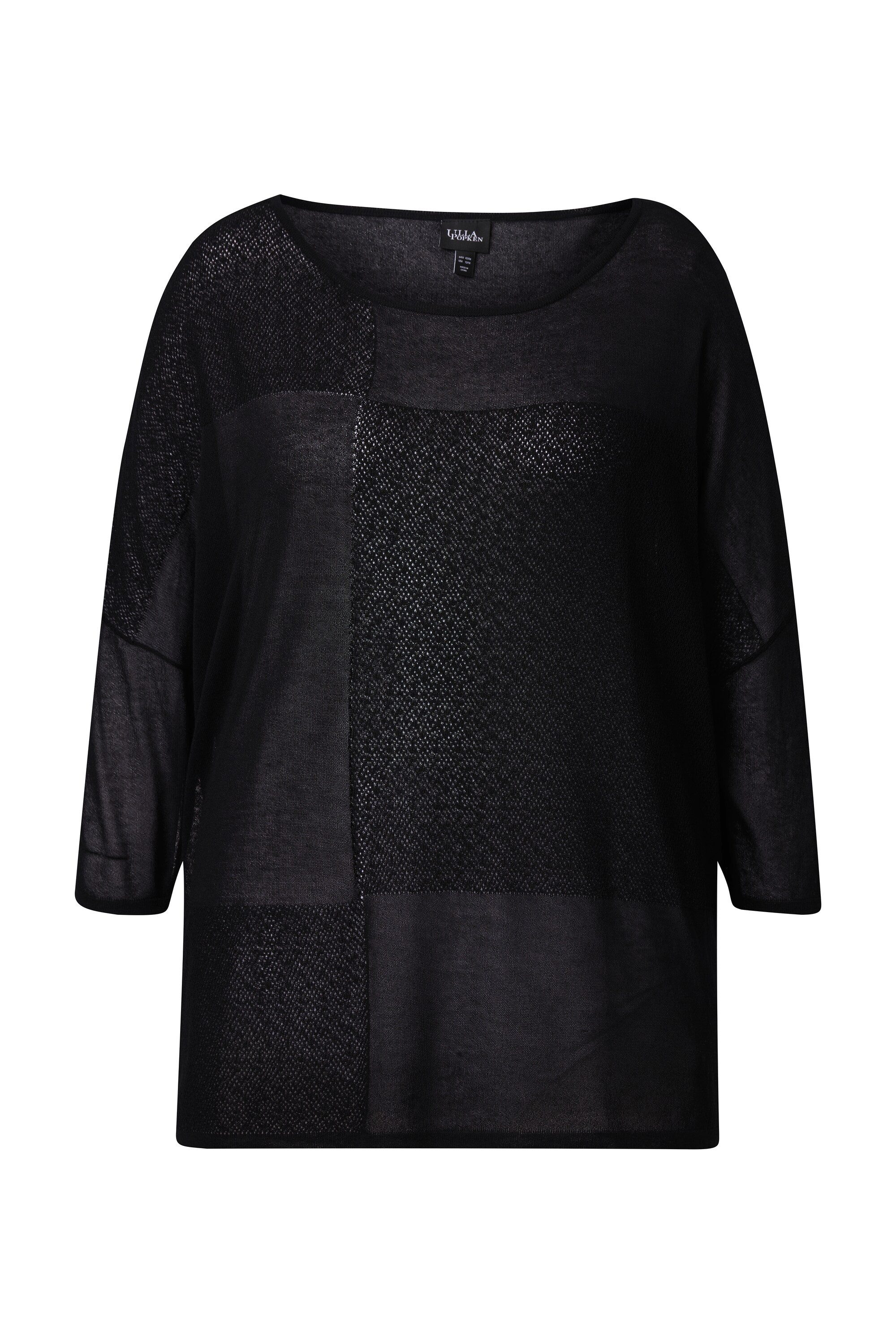 Ulla Popken Strickpullover Pullover Karostruktur oversized Rundhals Halbarm günstig online kaufen