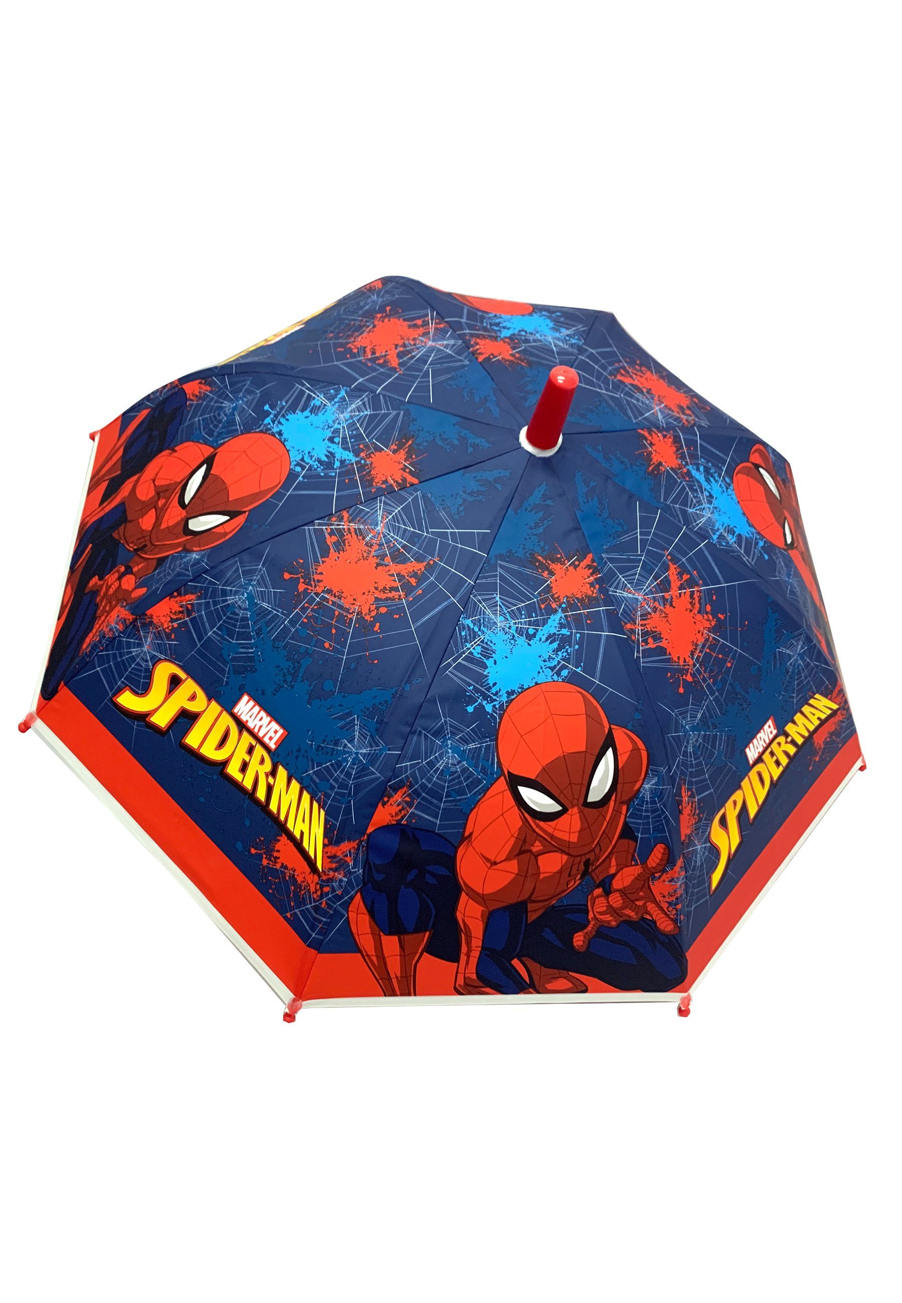 Kinder Kuppelschirm Stock-Schirm Stockregenschirm Jungen Spiderman