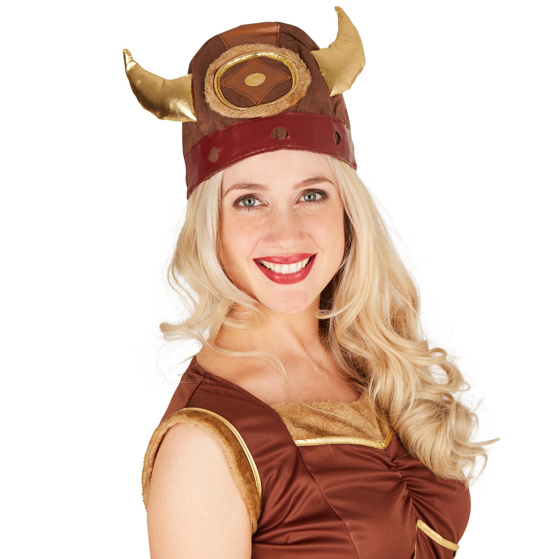 dressforfun Wikinger-Kostüm Nordmann, auch Krieger, Konfektionsgröße L, Lustiger Wikinger Hut, in der Farbe braun, Schönes Kleid, Coole Schürze, Inkl. Beinstulpen
