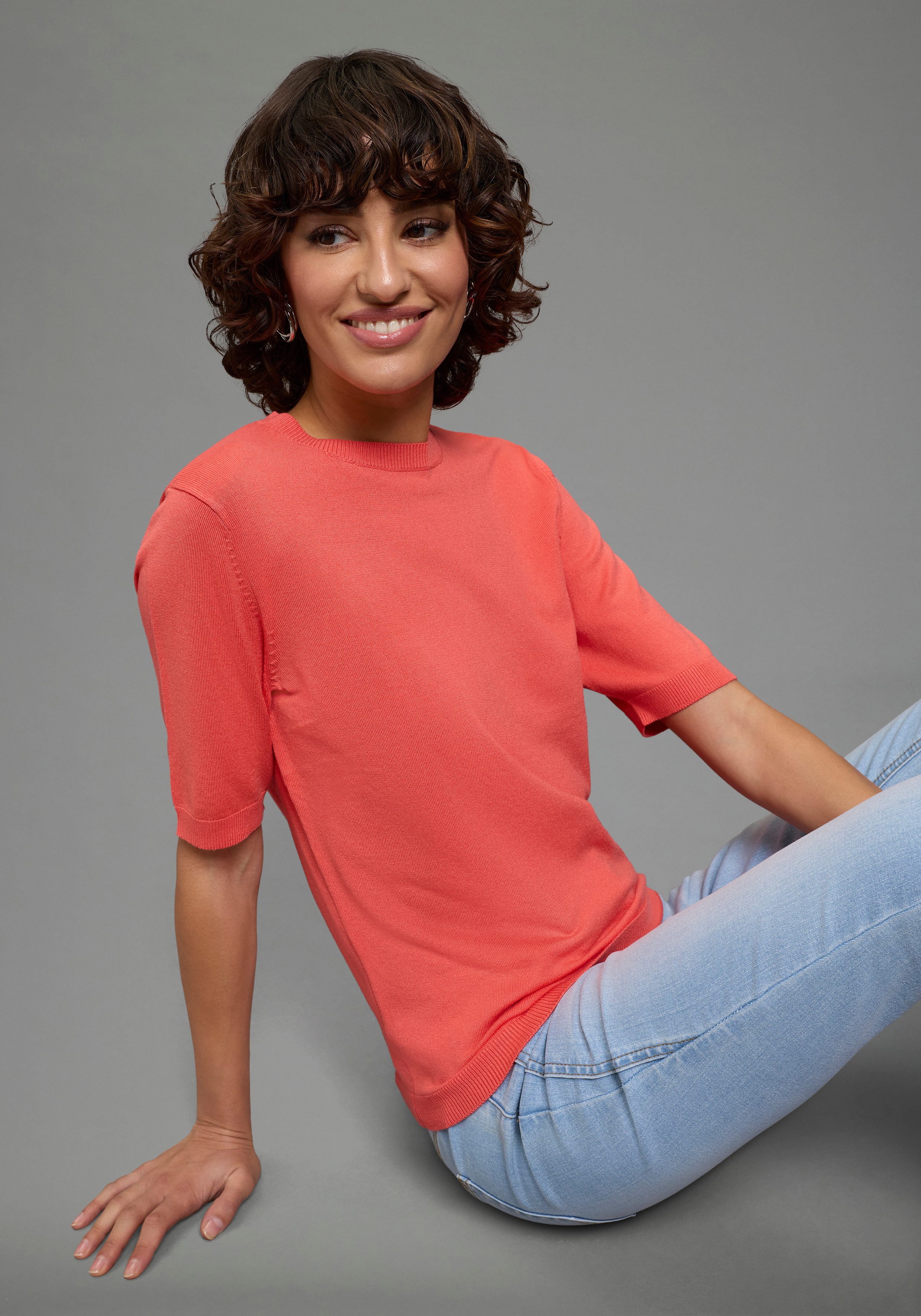 Flashlights Kurzarmpullover aus Sommerstrick in Shirt-Form aus Viskosemischung mit modernem Schnitt - 2er Set