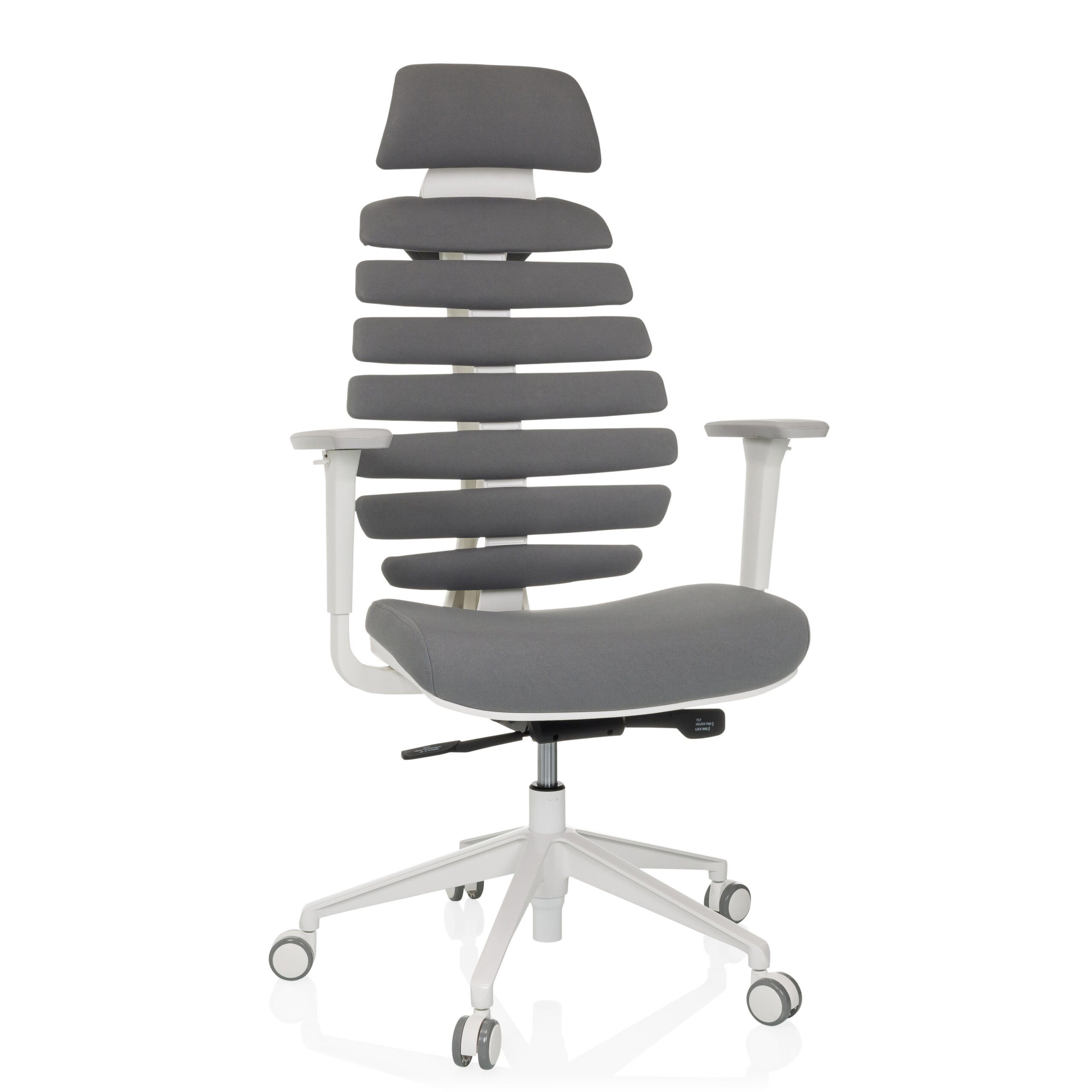 hjh OFFICE Drehstuhl Profi Bürostuhl Ergo Line W Stoff mit Armlehnen (1 St), Ergonomischer Chefsessel, Schreibtischstuhl höhenverstellbar