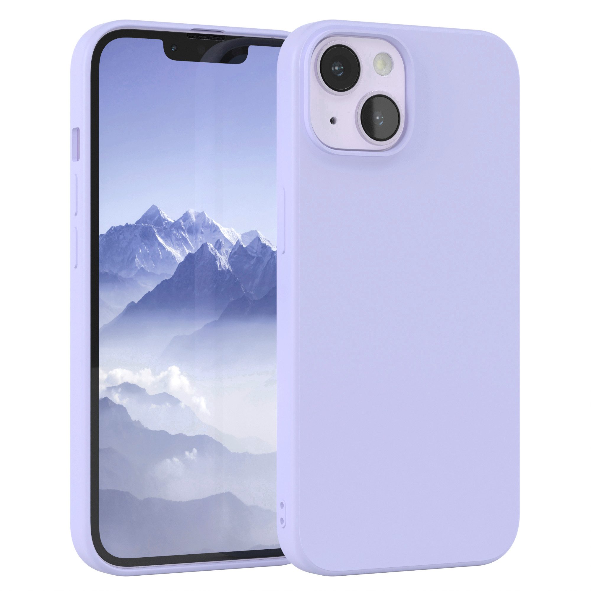 EAZY CASE Handyhülle für Apple iPhone 14 Hülle Silikon 6,1 Zoll, Silikonhülle stoßfest Smart Slimcover Case Dünn Blau Lila