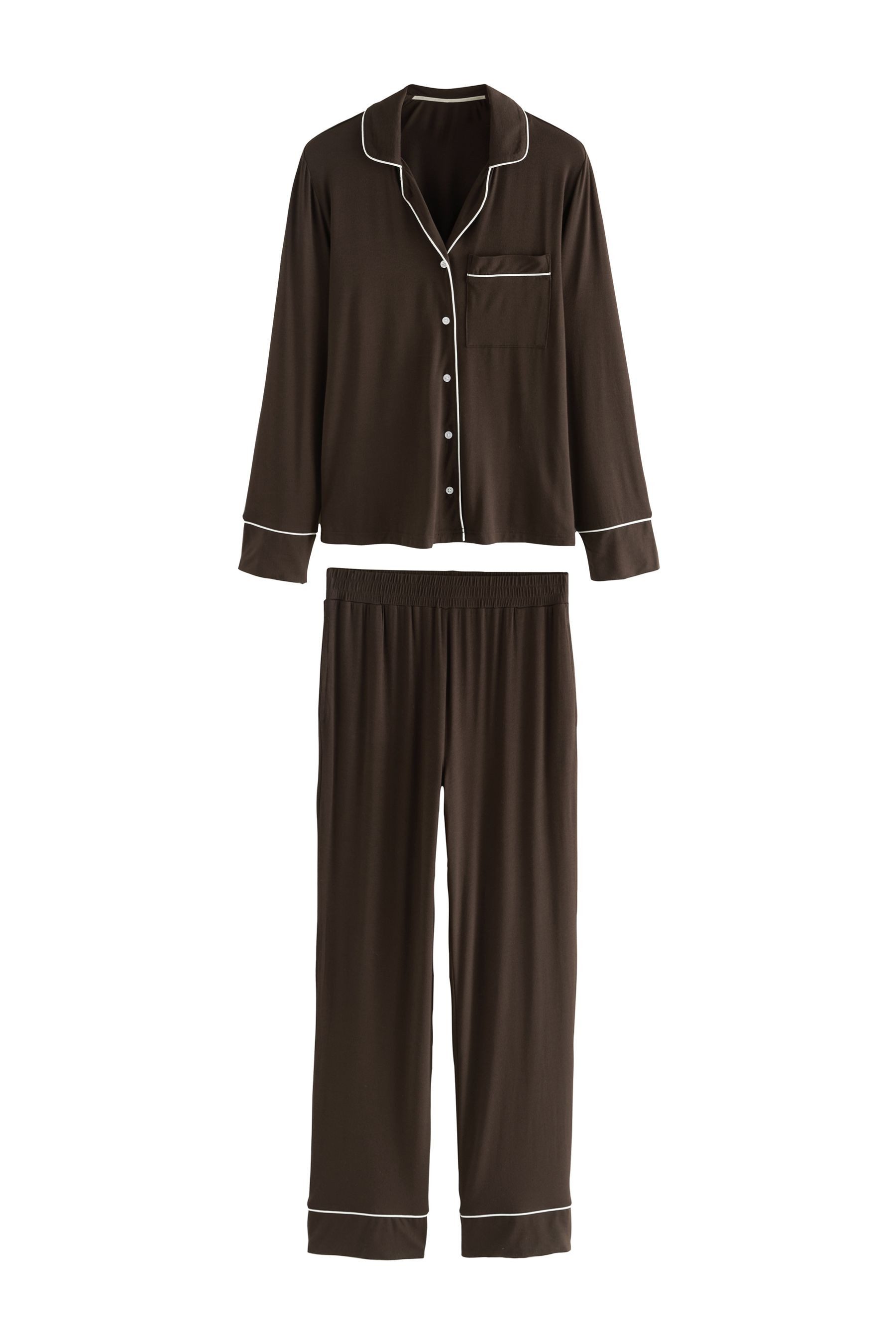 LAURA ASHLEY Pyjama Laura Ashley Pyjama mit Knopfleiste aus Modal (2 tlg)