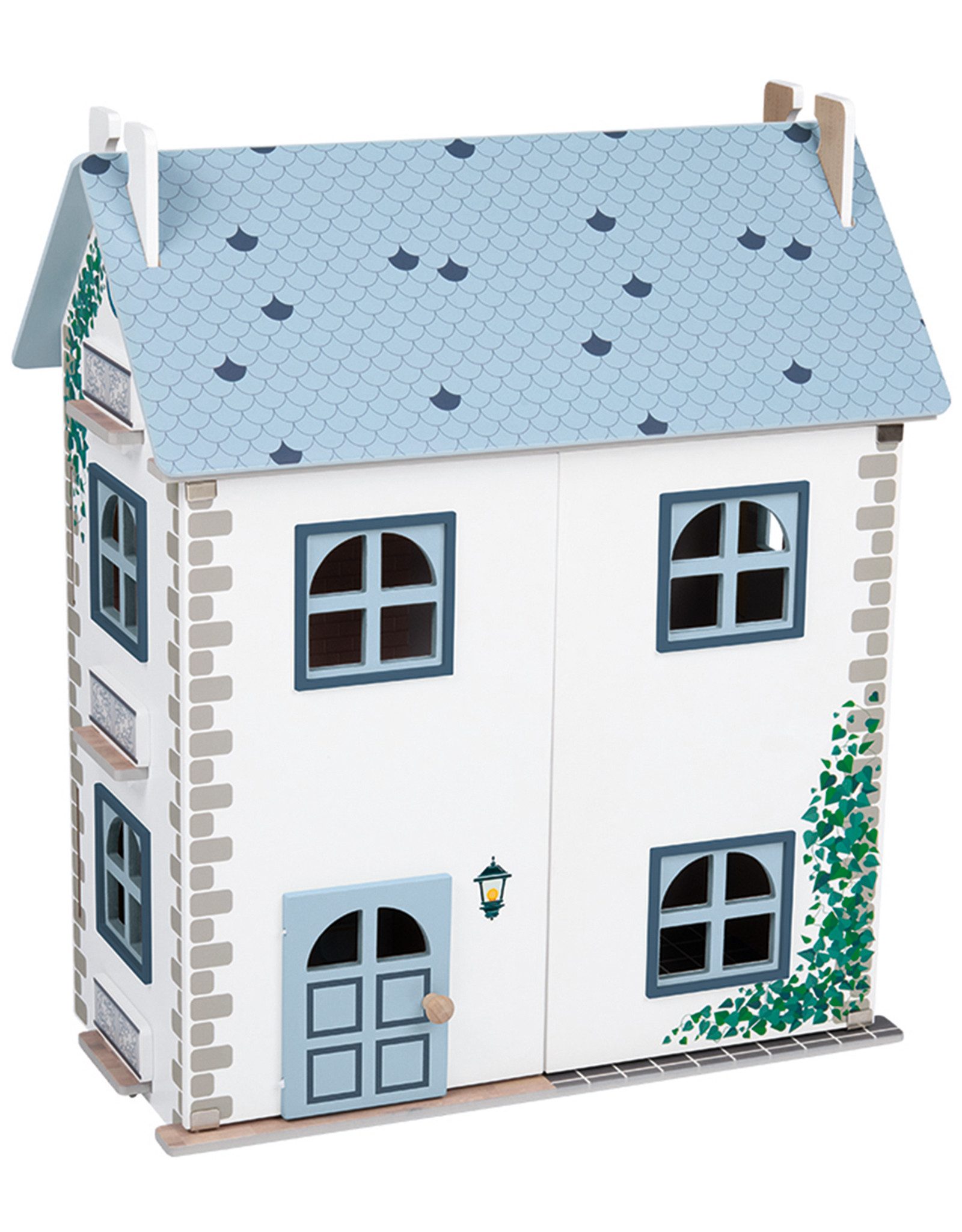 Playtive Puppenhaus PLAYTIVE Holz Puppenhaus Cabinet 3 Etagen blau Spielhau günstig online kaufen