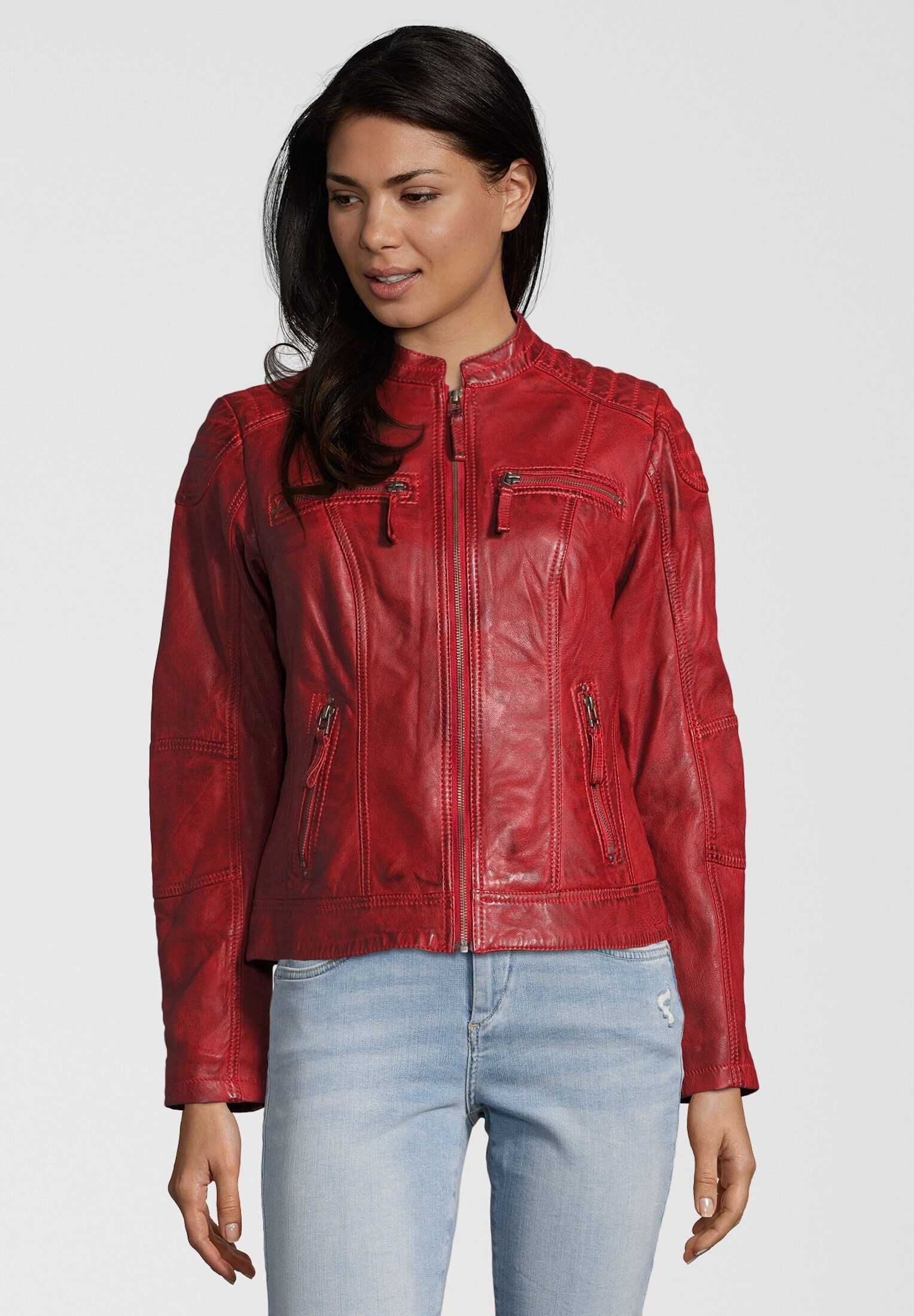 7eleven Lederjacke BASTIA (1-St) mit auffälligen günstig online kaufen