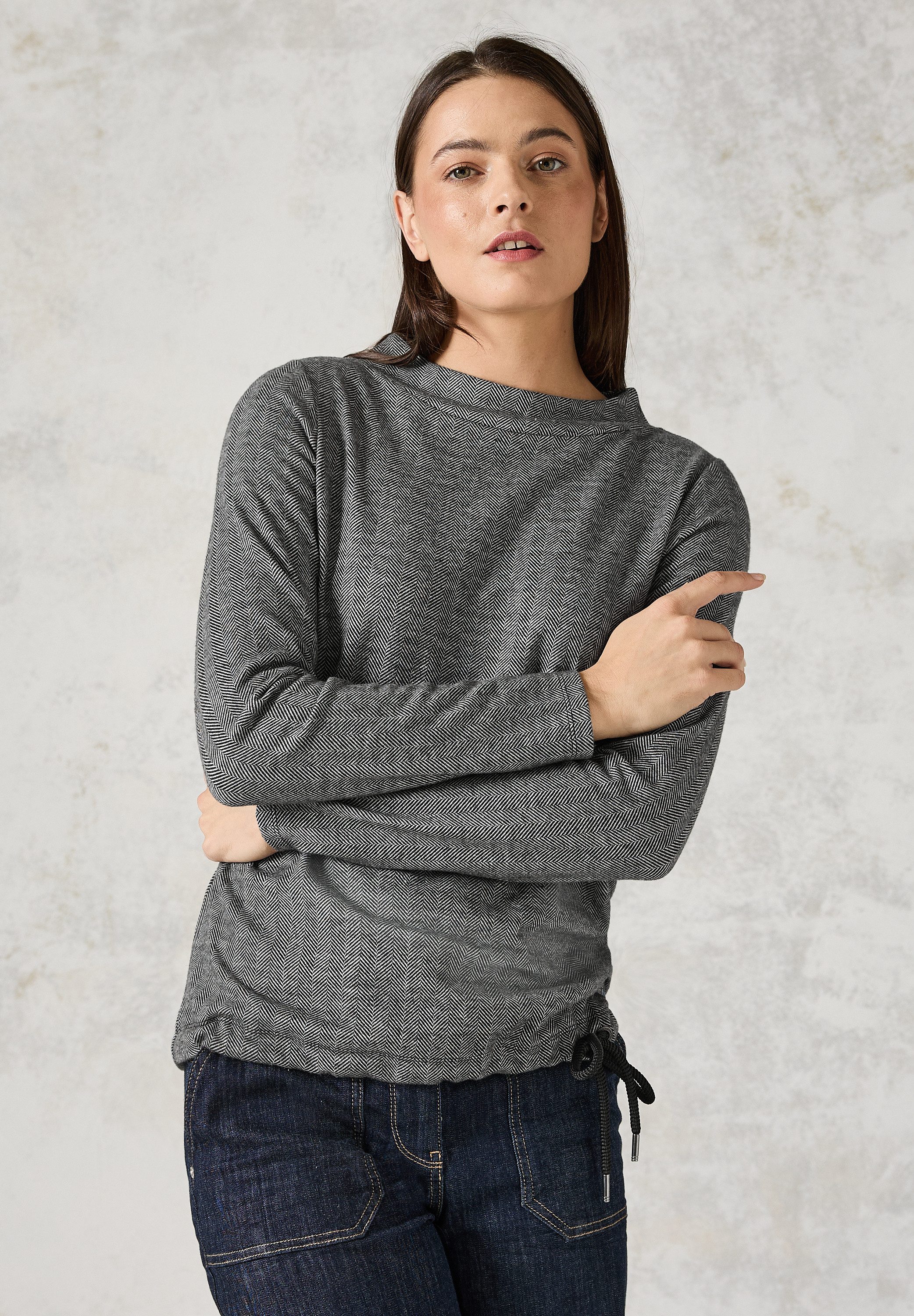 CECIL Langarmshirt mit Kragen