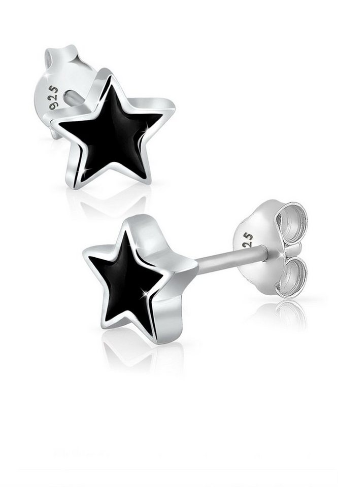 Elli Paar Ohrstecker Sterne Emaille Astro Trend Filigran 925 Silber, Sterne
