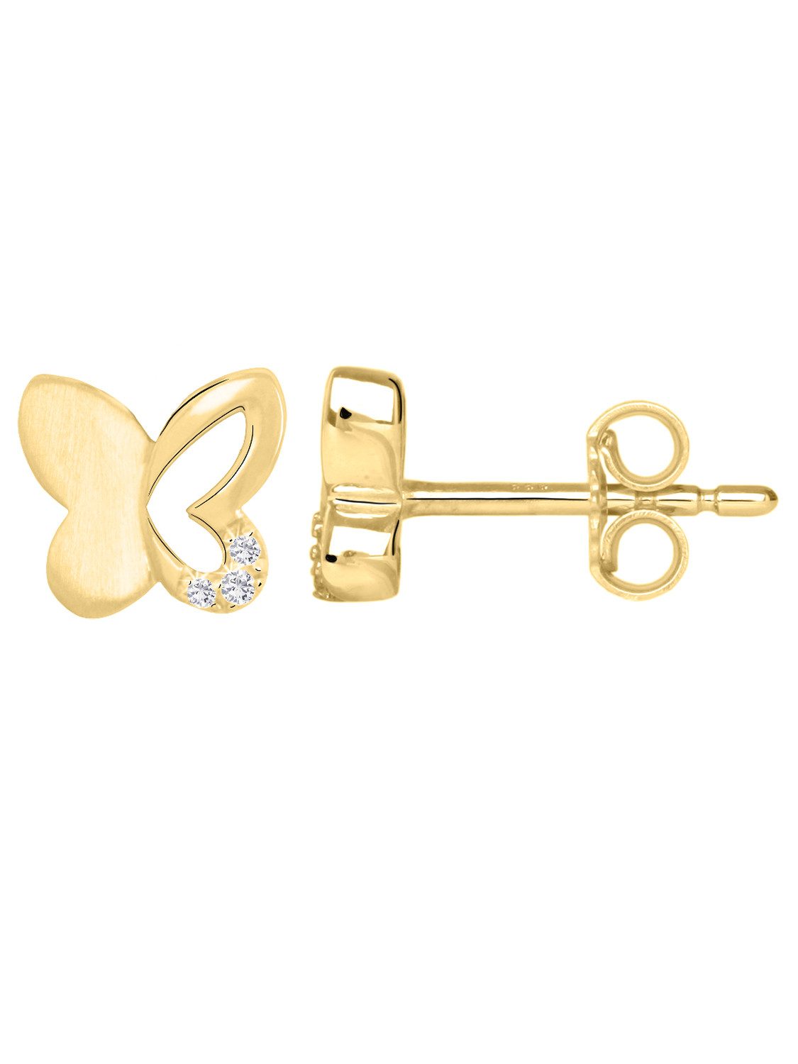 My Gold Paar Ohrstecker Mädchen Ohrringe Gold 333 (8 Karat) Schmetterling - Sweet Butterfly (Set, 2-tlg., inkl. Schmuckbox), Geschenke