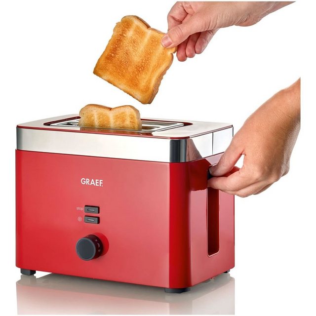 Graef Toaster TO 63 2-Scheiben Toaster, rot, 888 W
