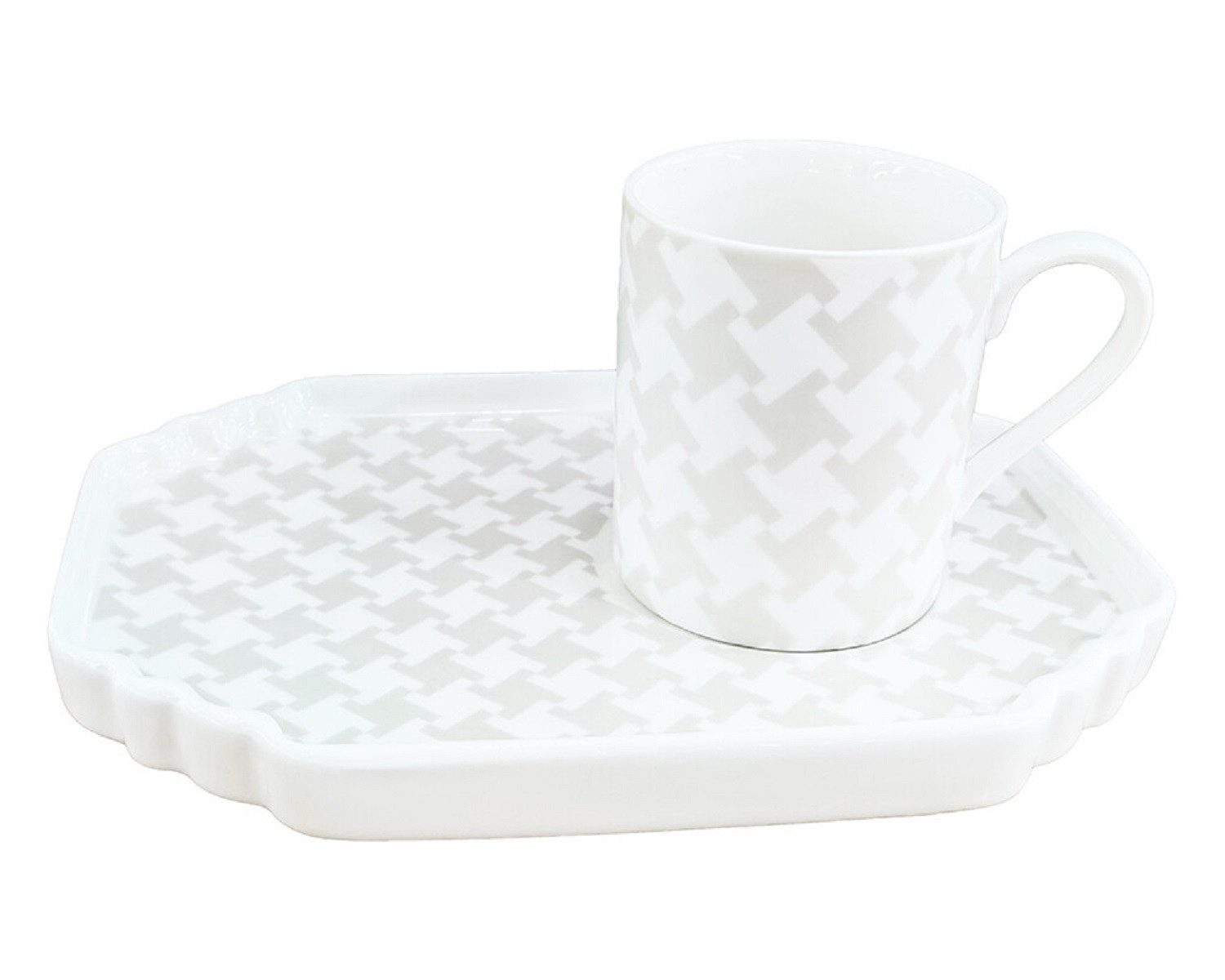 Schäfer Elektronik Espressotasse 12-teiliges Espresso-Set mit Gebäck-Untertellern 100 ml