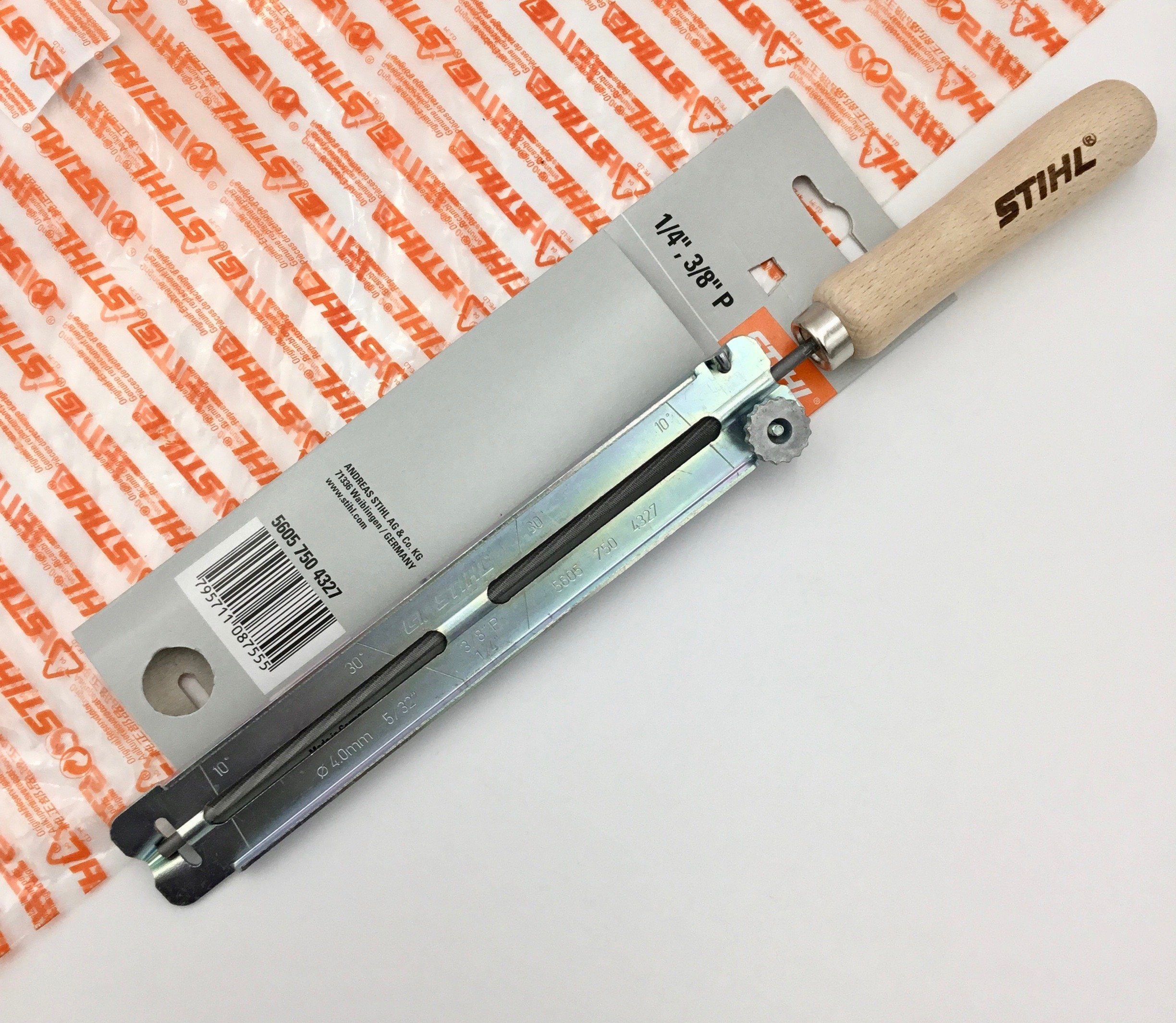 STIHL Ersatzkette Feilenhalter mit Rundfeile für 3/8P"-Ketten, D 4,0 mm 56057504327, (STIHL Feilenhalter mit Rundfeile für 3/8P"-Ketten, D 4,0 mm 56057504327, 1-tlg., Feilenhalter mit Rundfeile für 3/8P"-Ketten, D 4,0 mm 56057504327)