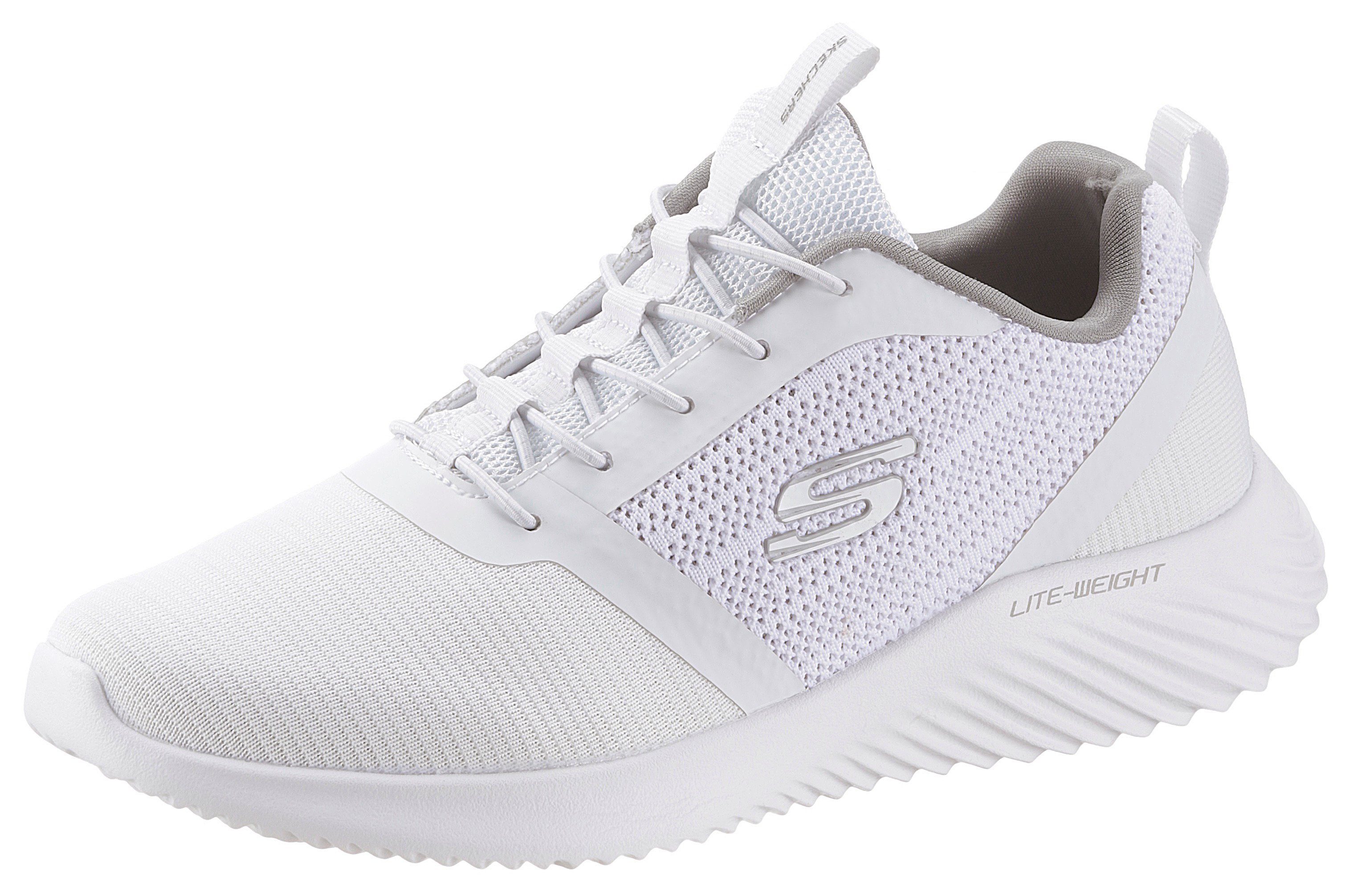 Skechers BOUNDER Slip-On Sneaker mit leichter Laufsohle weiß