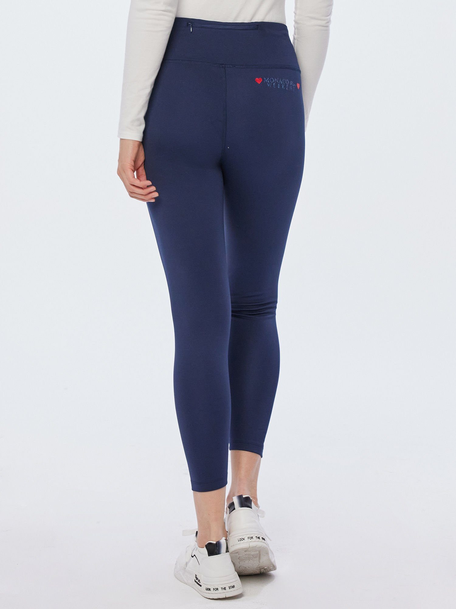 MONACO blue WEEKEND Leggings Stoffhose figurbetont mit Fleece-Innenseite und Funktions-Bequembund