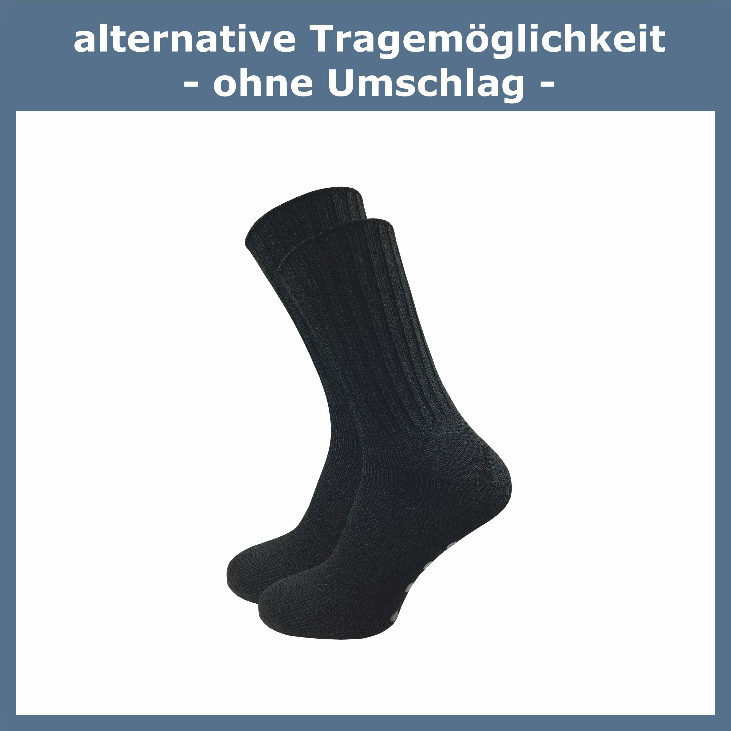 Füße, Socken warme schwarz Noppen Stoppersocken Weiche Rutschfeste Paar) (2 extra Damen GAWILO kuschlige aus mit & Wolle Hausschuhsocken, ABS-Socken für für
