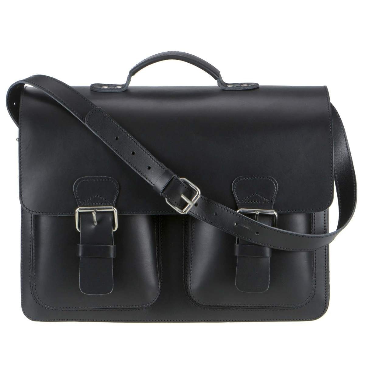 Ruitertassen Aktentasche Classic Adult, 42 cm Lehrertasche mit 3 Fächern, Schultasche, Leder in schwarz